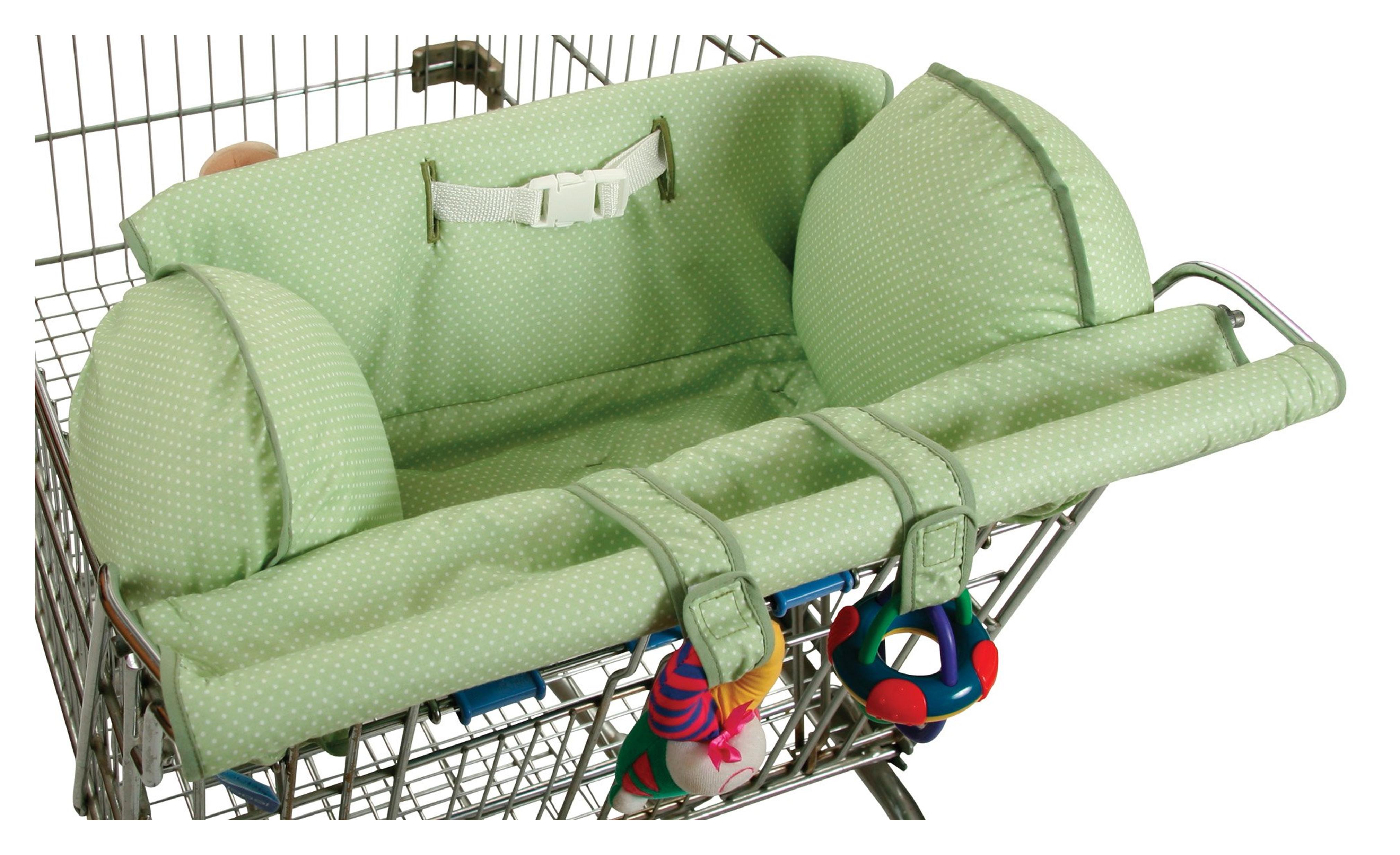 Leachco Prop 'R Shopper Shopping Cart Cover, Green Pin Dot