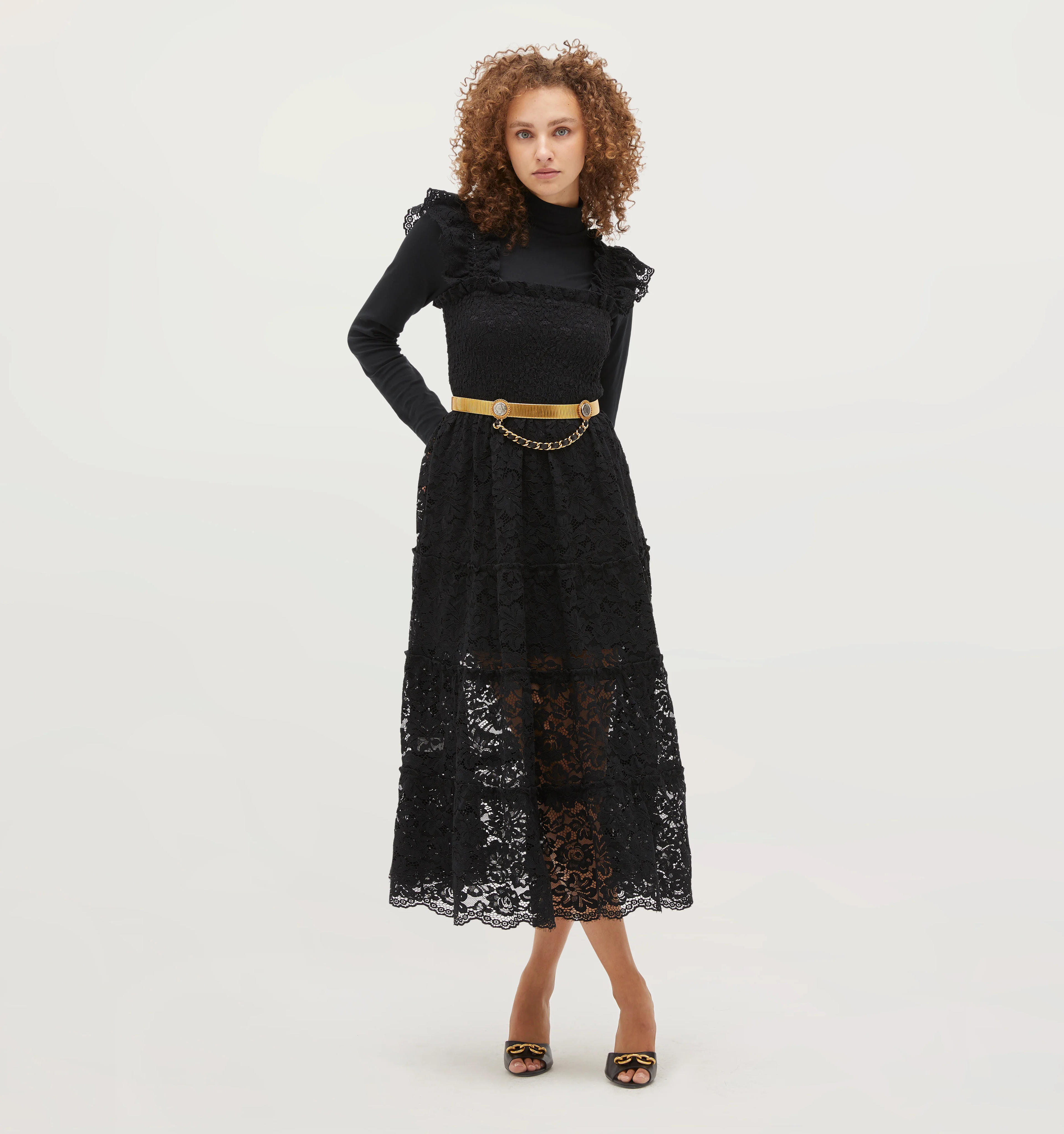 The Lace Ellie Nap Dress - Black Lace – Hill House Home