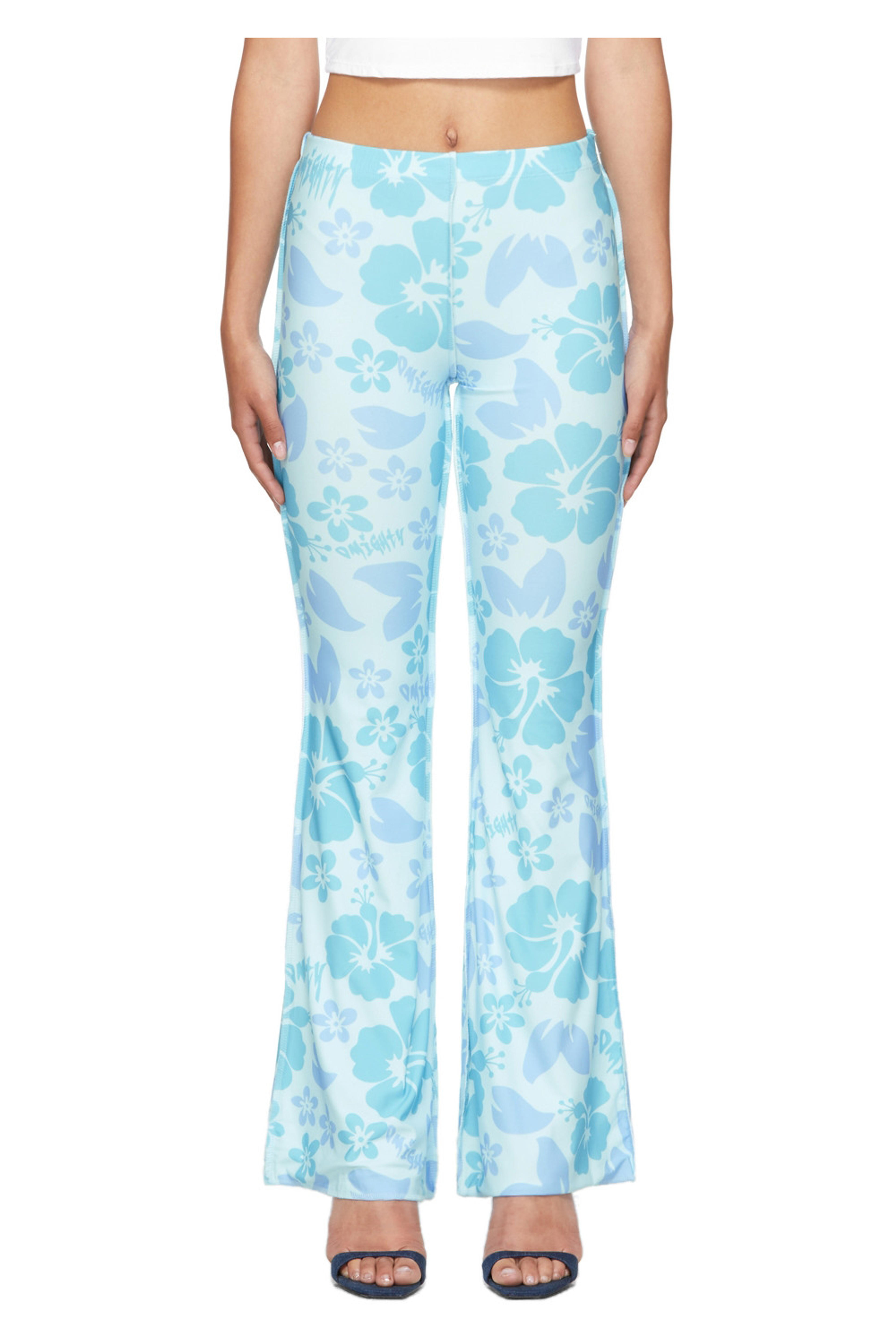 OMIGHTY - SSENSE Exclusive Blue Floral Hibiscus Trousers