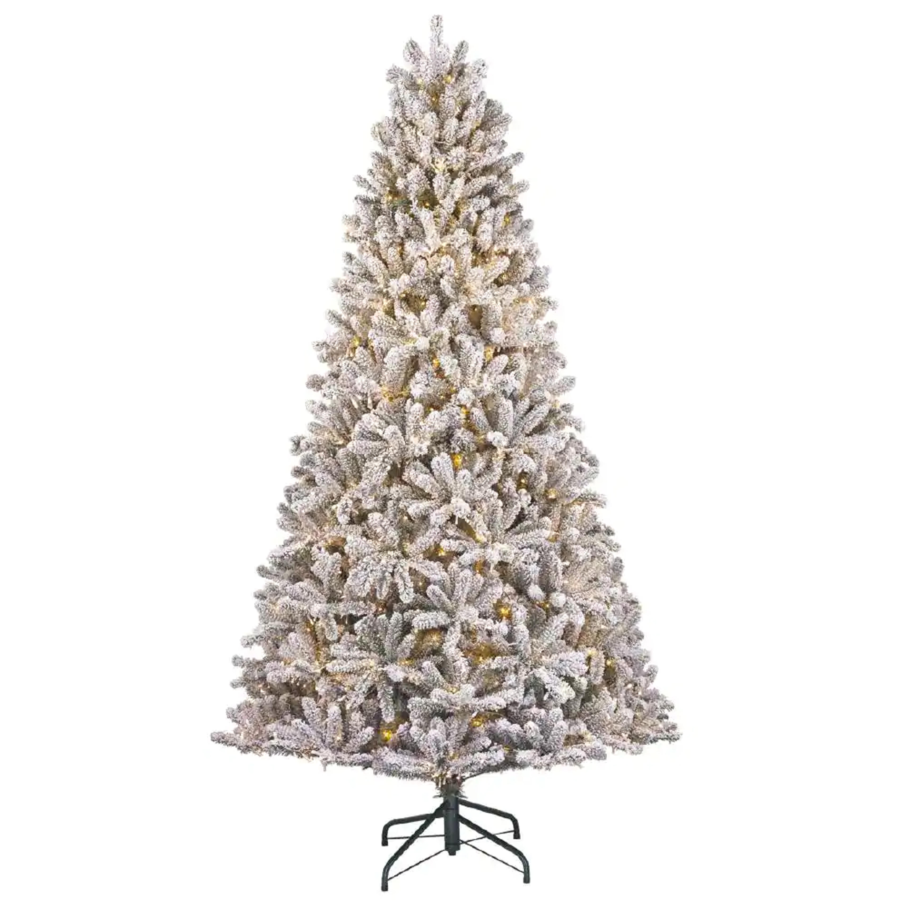 Home Accents Holiday 7.5 ft. Starry Light Fraser Fir Flocked LED Pre Lit Artificial Christmas Tree with 1500 Color Changing Lights 016017552052185 - The Home Depot