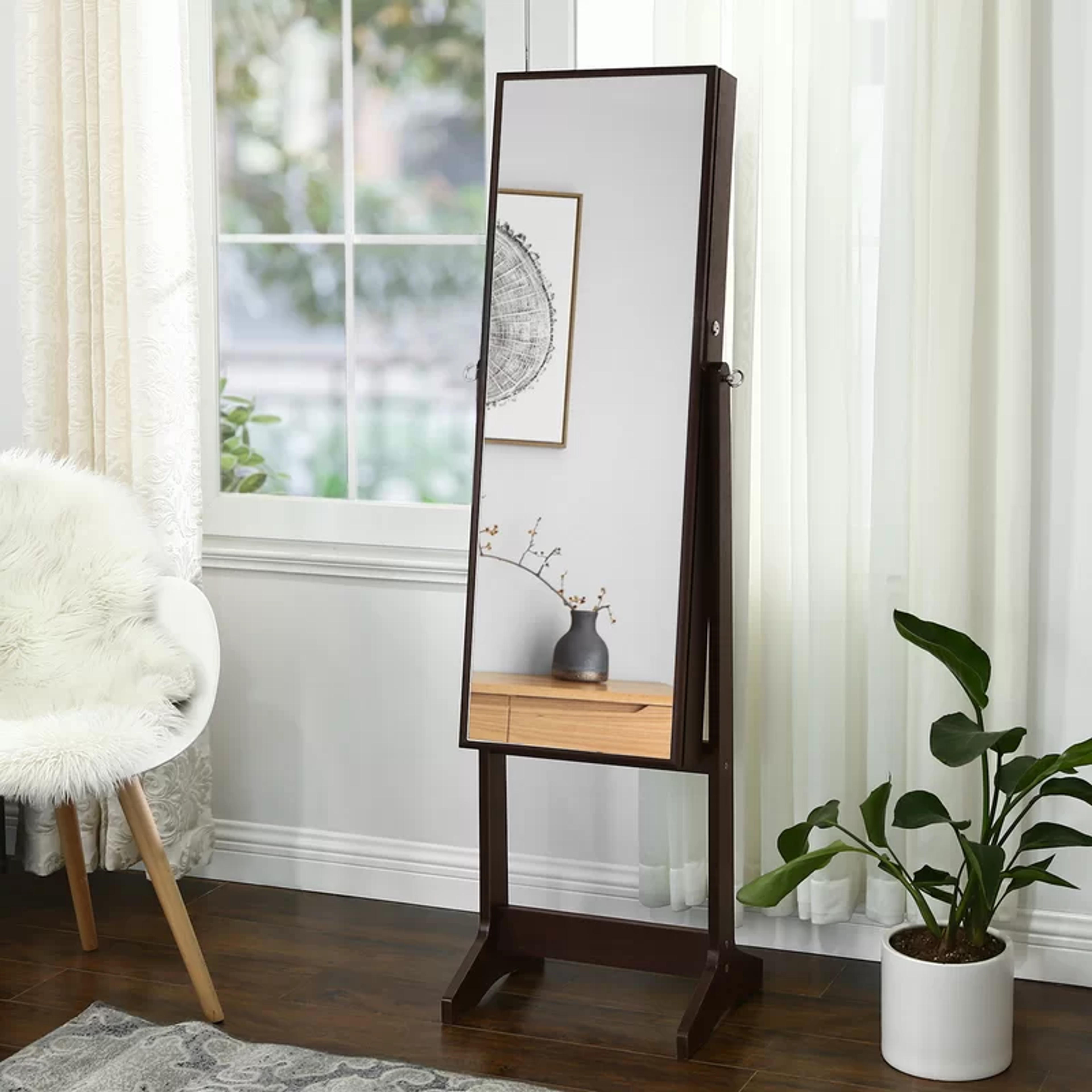 Ebern Designs Aganlane 16.2'' Wide Jewelry Armoire with Mirror & Reviews | Wayfair