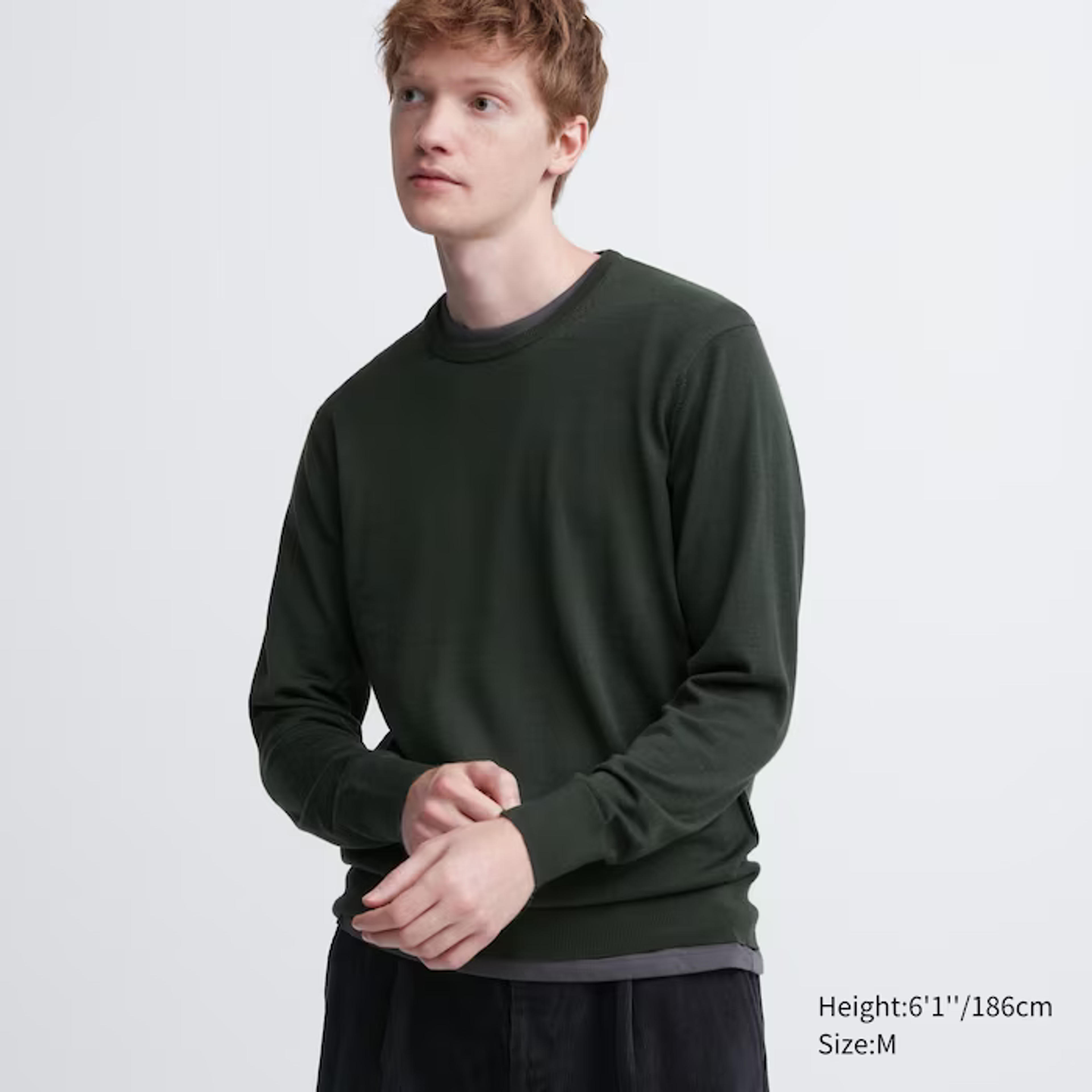 Extra Fine Merino Crew Neck Long-Sleeve Sweater | UNIQLO US