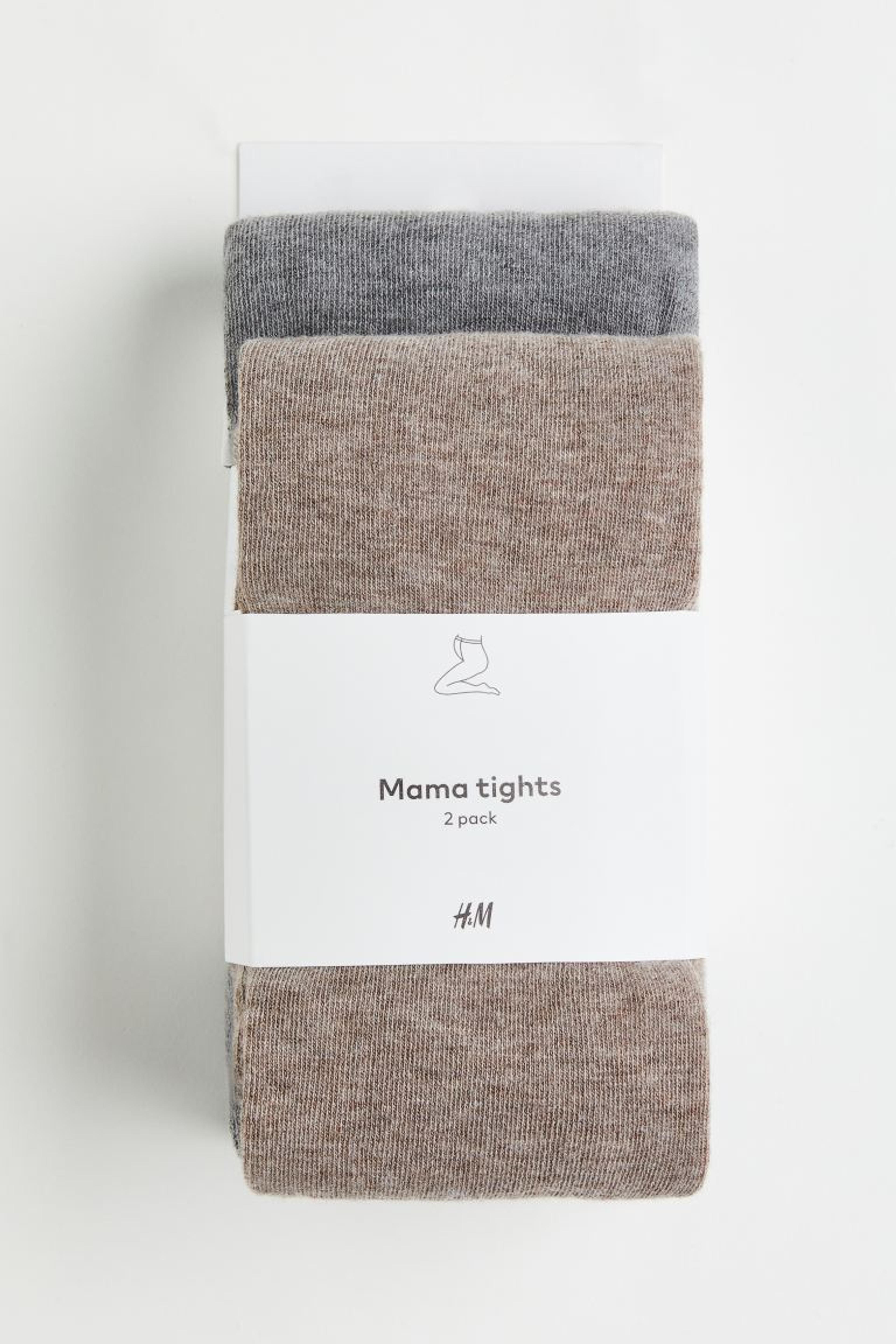 MAMA 2-pack Tights - Gray/dark beige - Ladies | H&M US