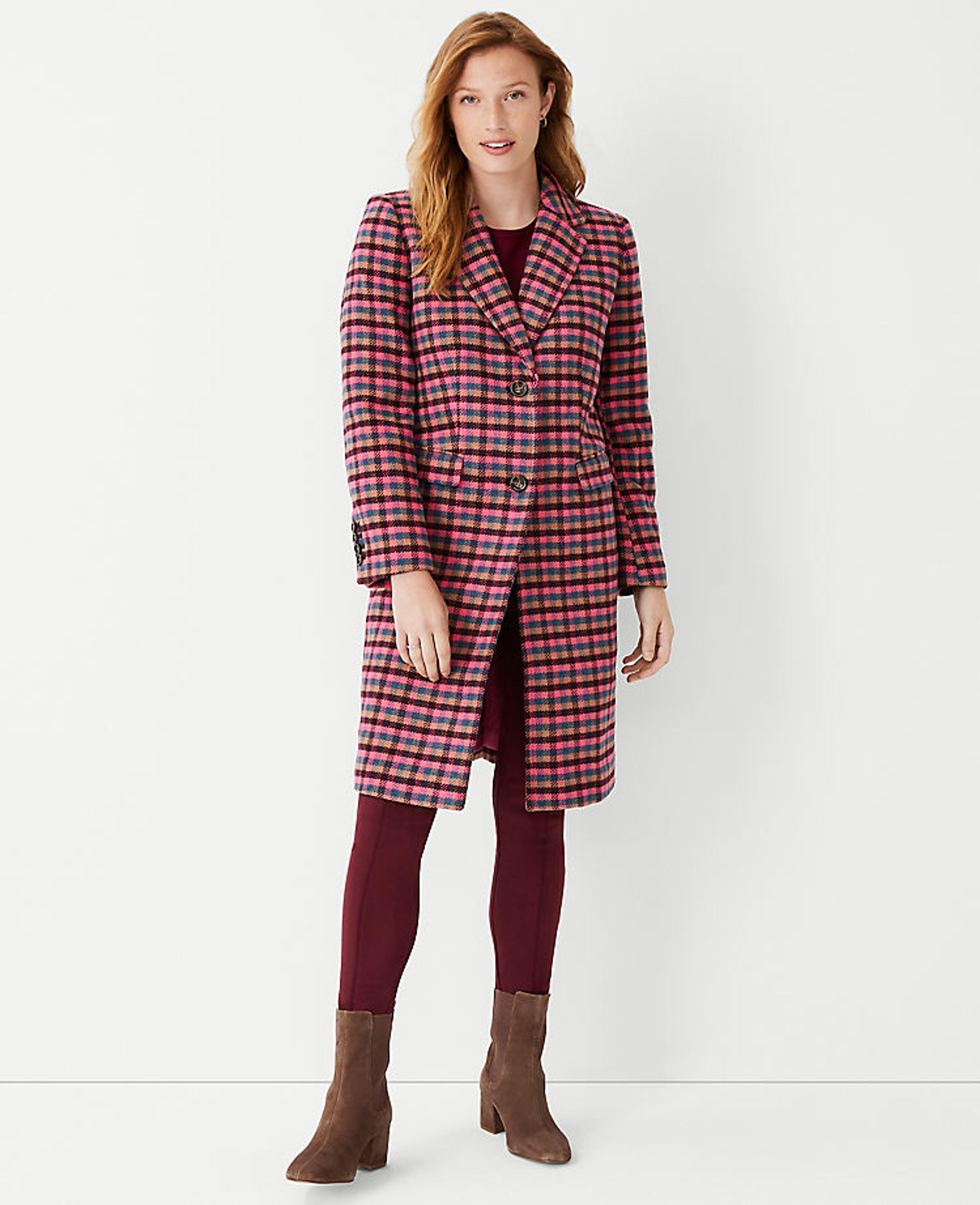 Petite Checked Chesterfield Coat