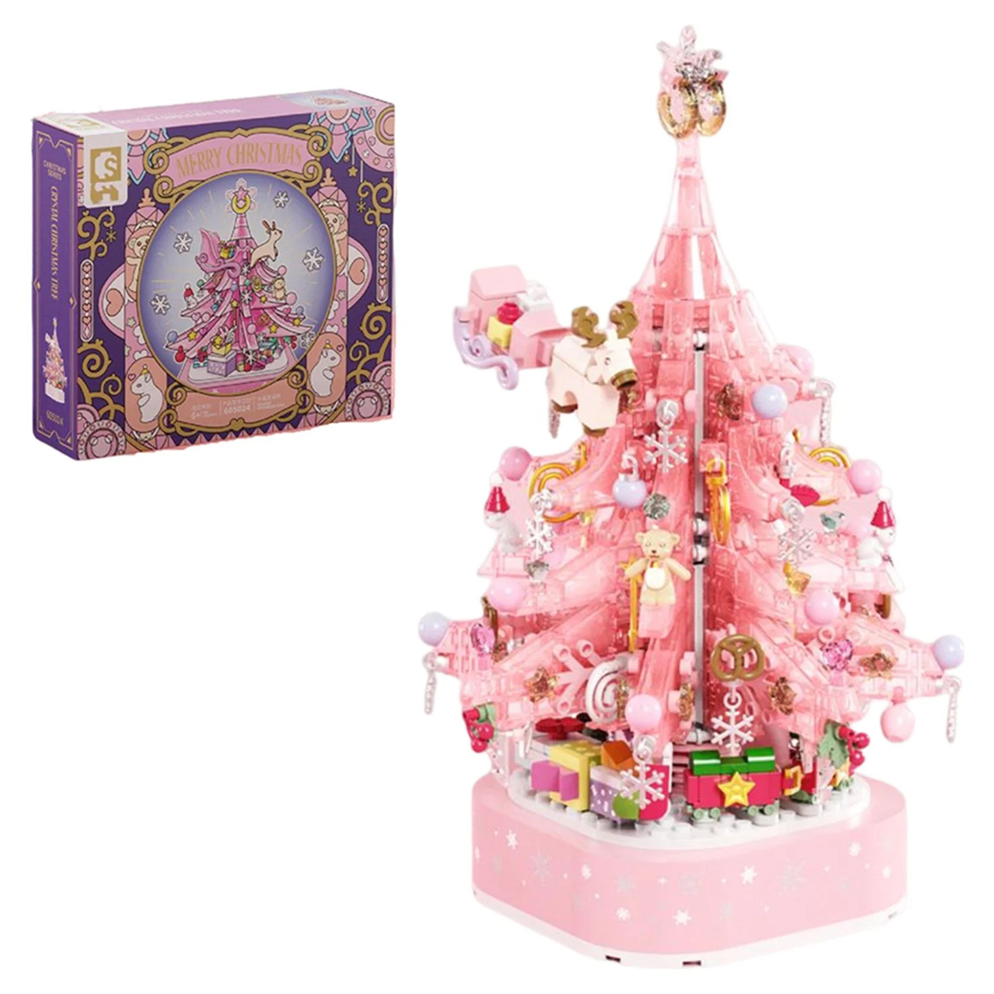 PHENAS Pink Christmas Tree Building Block Kits 675 Pieces for Kids - DIY Building Block Music Box, Christmas Gift Educational Learning Science Building Kit for 8+ Year Old Boys Girls - Walmart.com