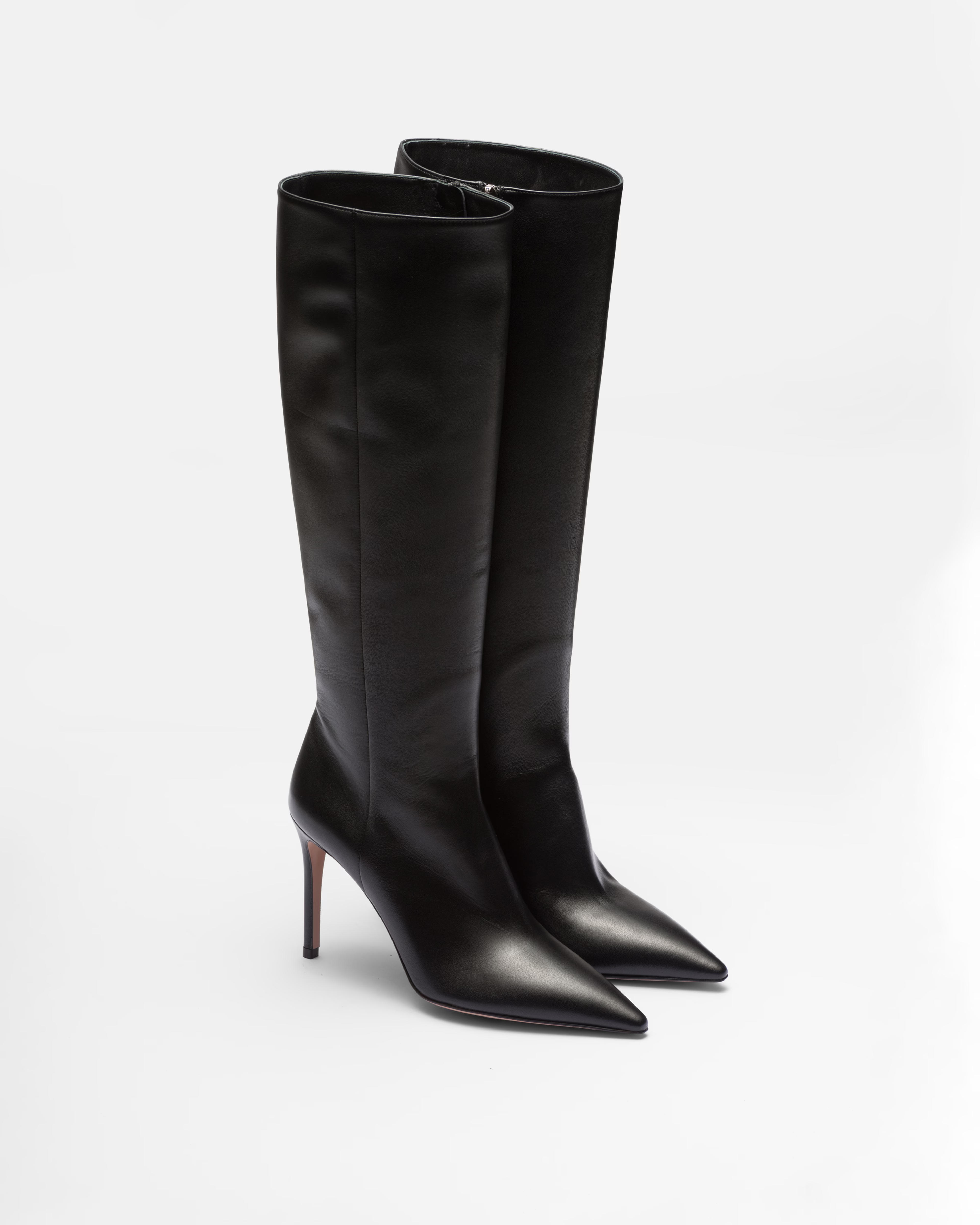Black Nappa Leather Boots | PRADA