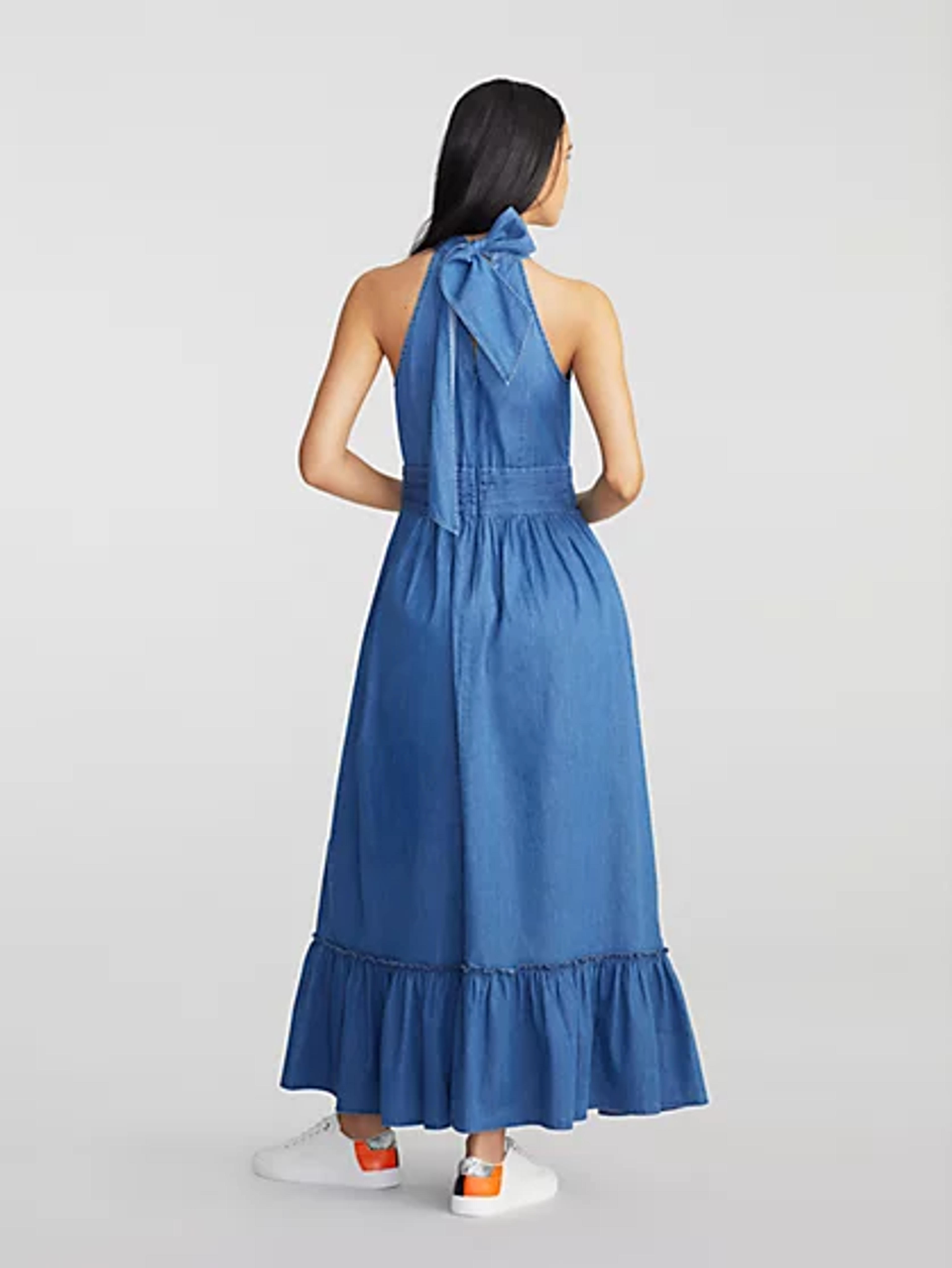 Tallie Chambray Halterneck Maxi Dress - Gabrielle Union Collection | New York & Company