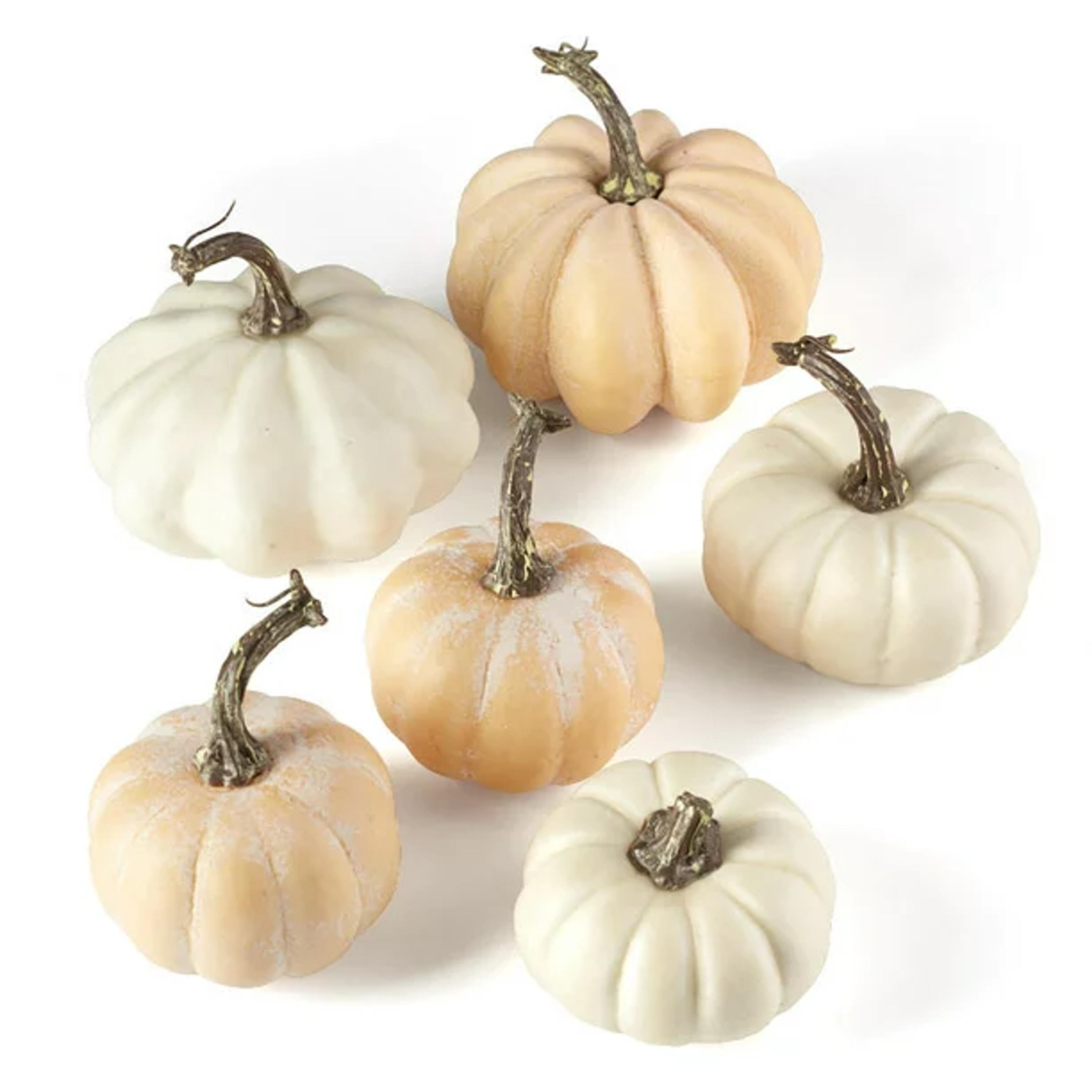 Fall Artificial Assorted Creamy White Pumpkins - Walmart.com