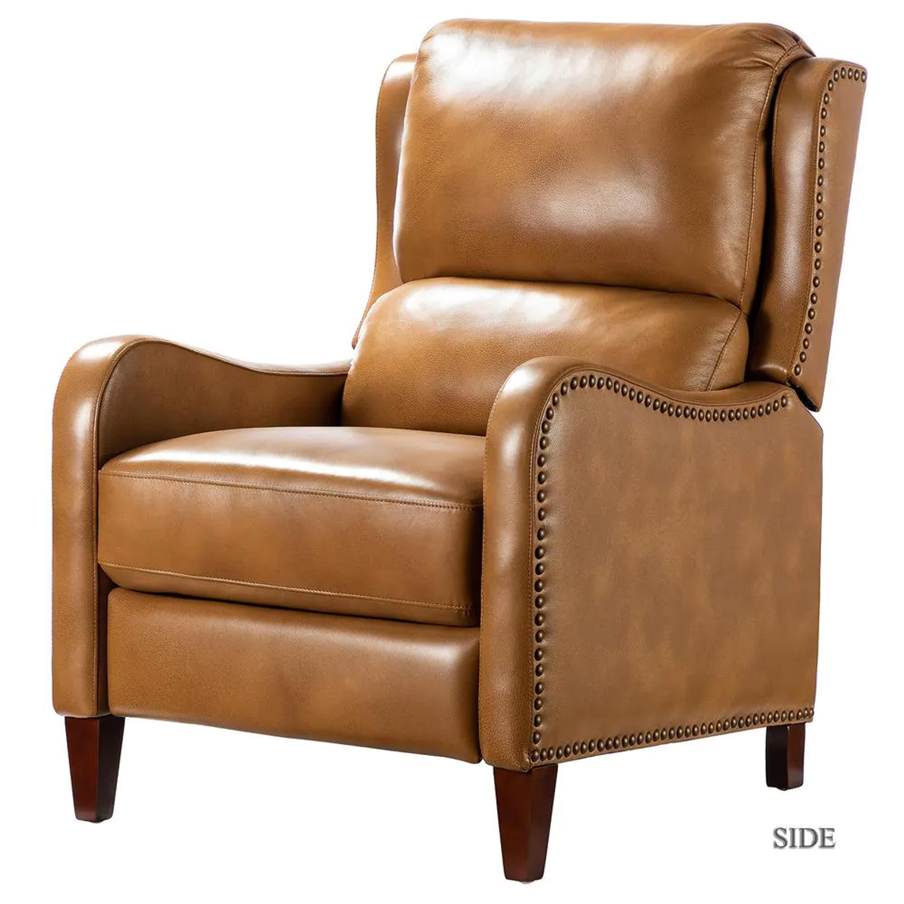 JAYDEN CREATION Hyde Camel Nailhead Genuine Cigar Leather Recliner RCLB0052-CAMEL - The Home Depot