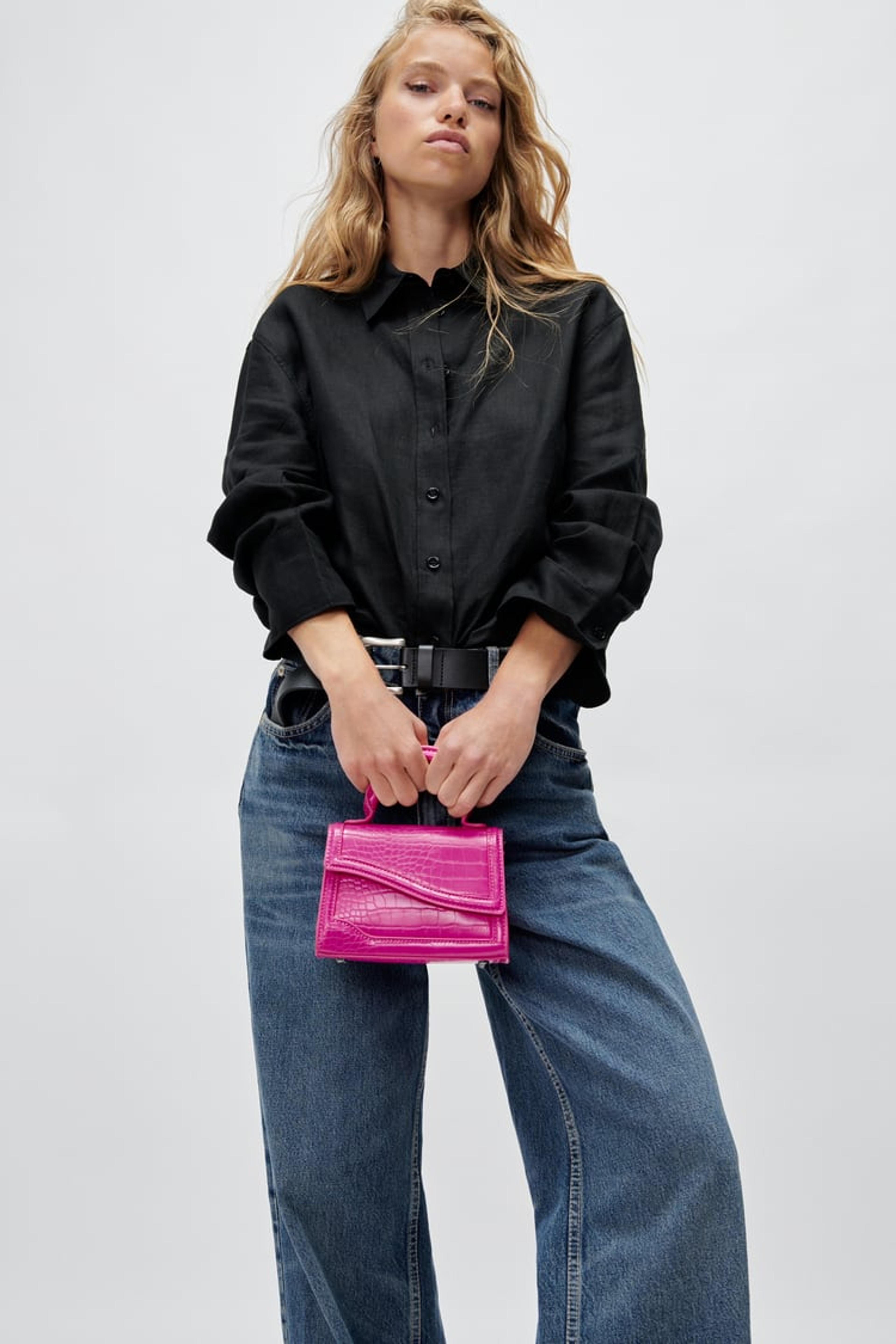 ASYMMETRIC FLAP MINI CITY BAG - Fuchsia | ZARA United States