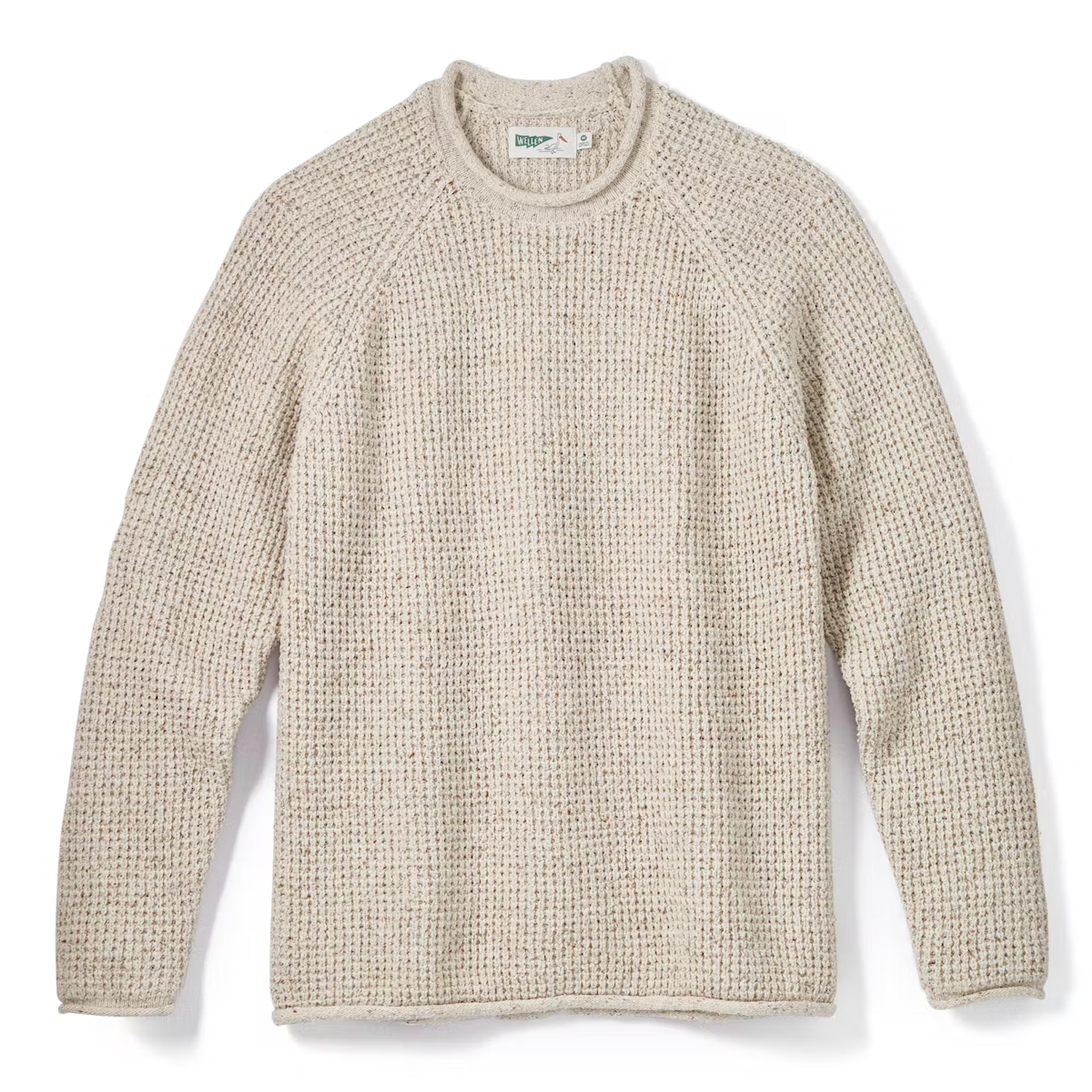 Wellen Recycled Cotton Headlands Rollneck Sweater - Heather Bone | Crew Neck Sweaters | Huckberry