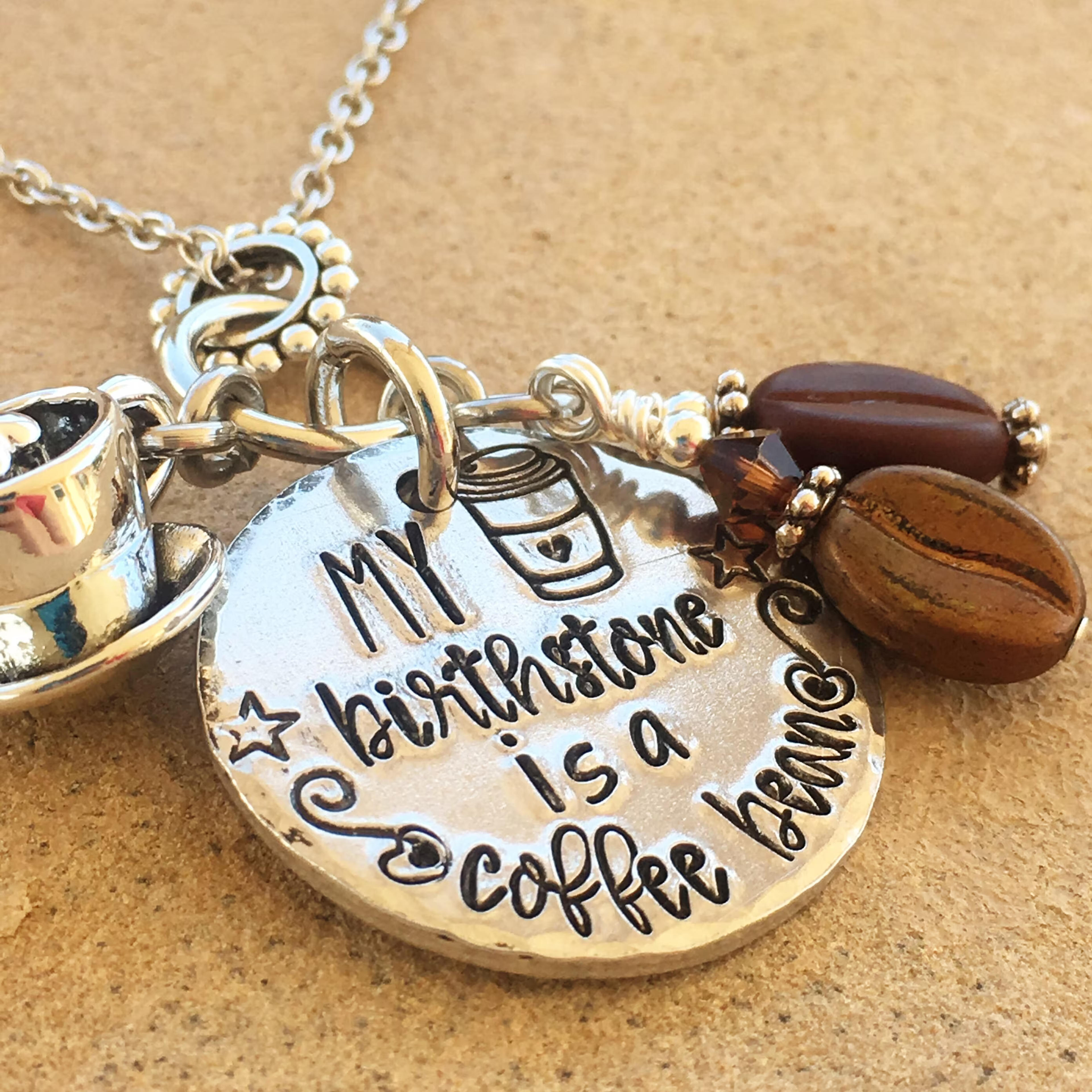 Coffee Bean Necklace or Keychain My Birthstone is a Coffee - Etsy