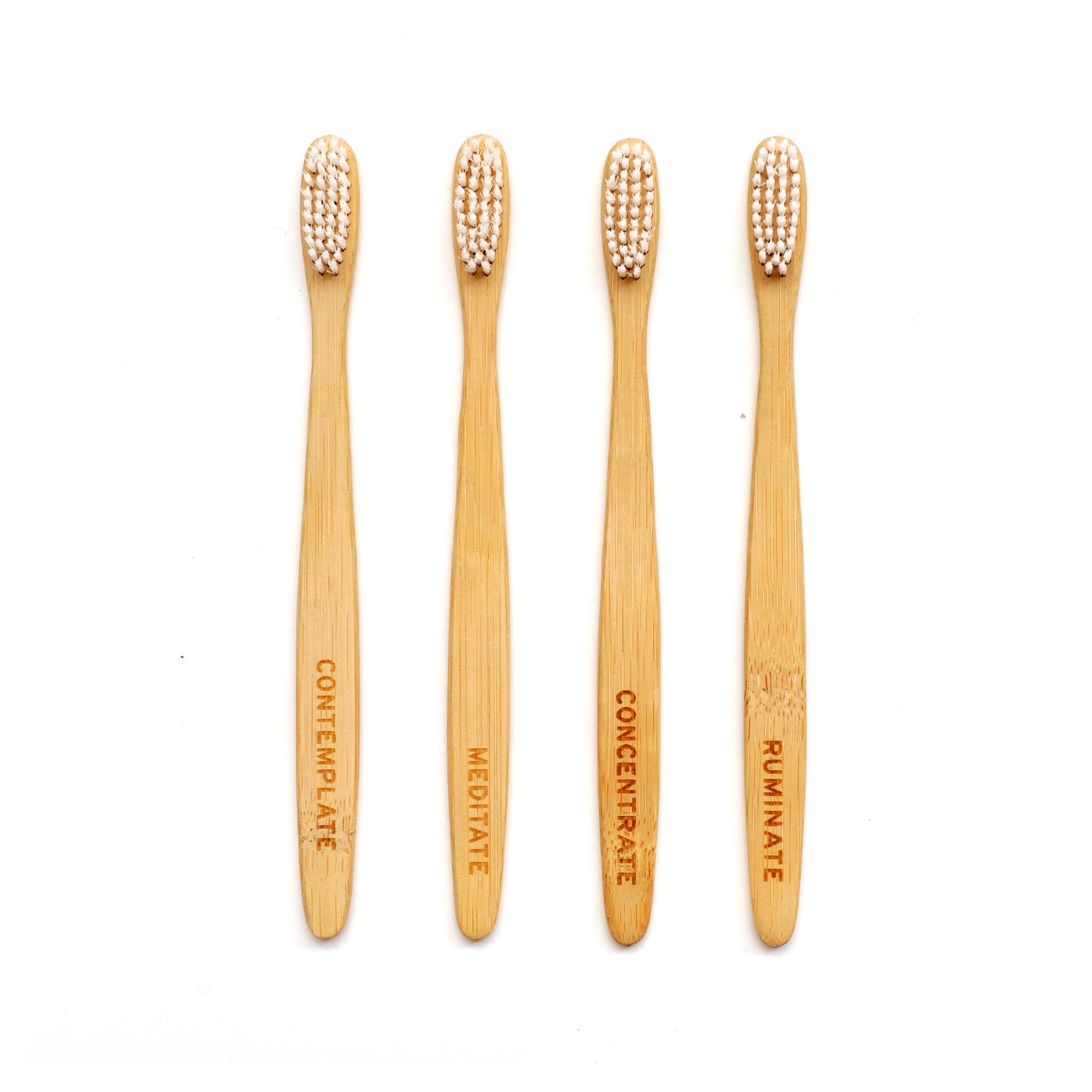 Izola Bamboo Toothbrushes, Set of 4