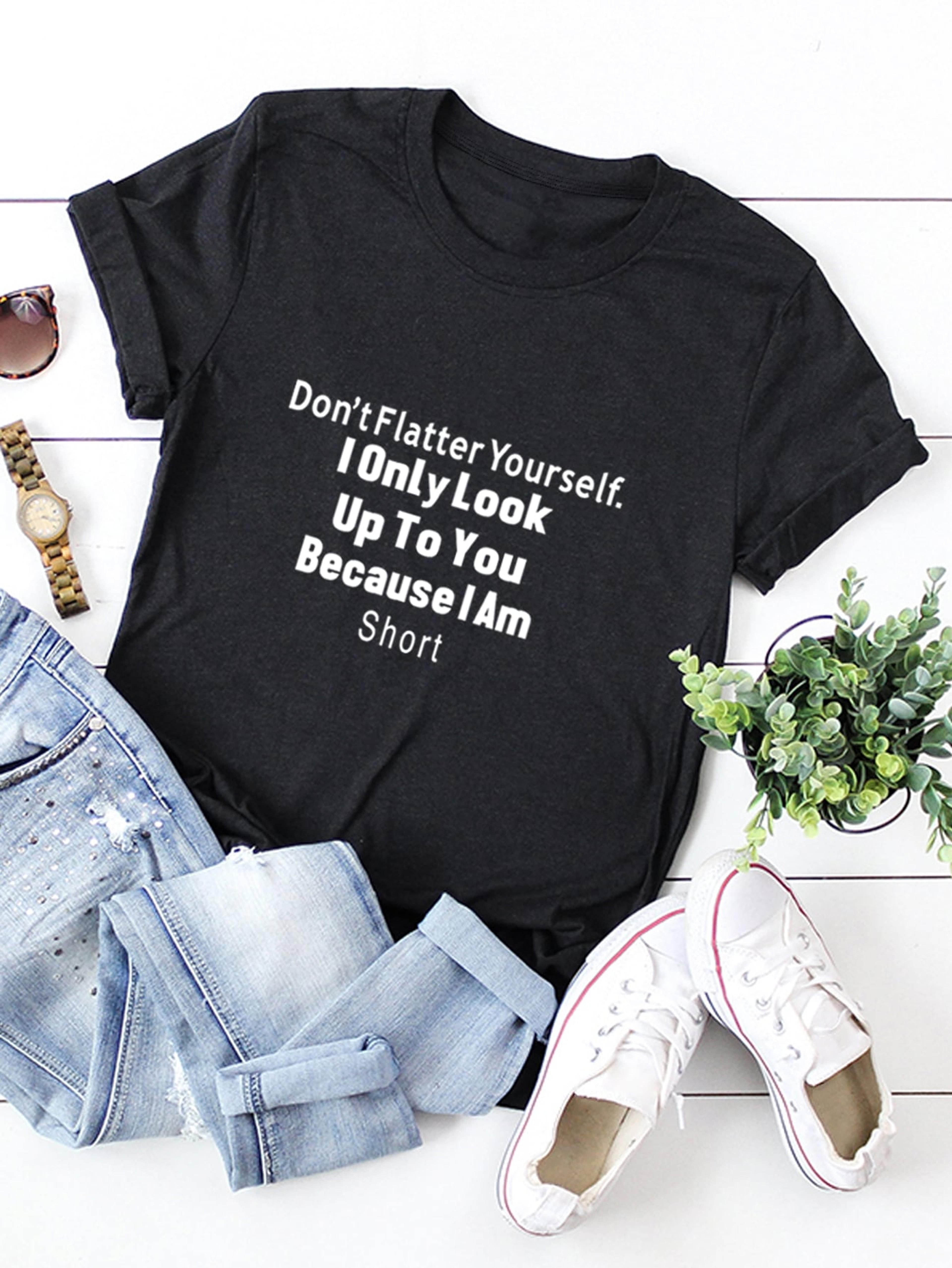 Slogan Graphic Round Neck Tee