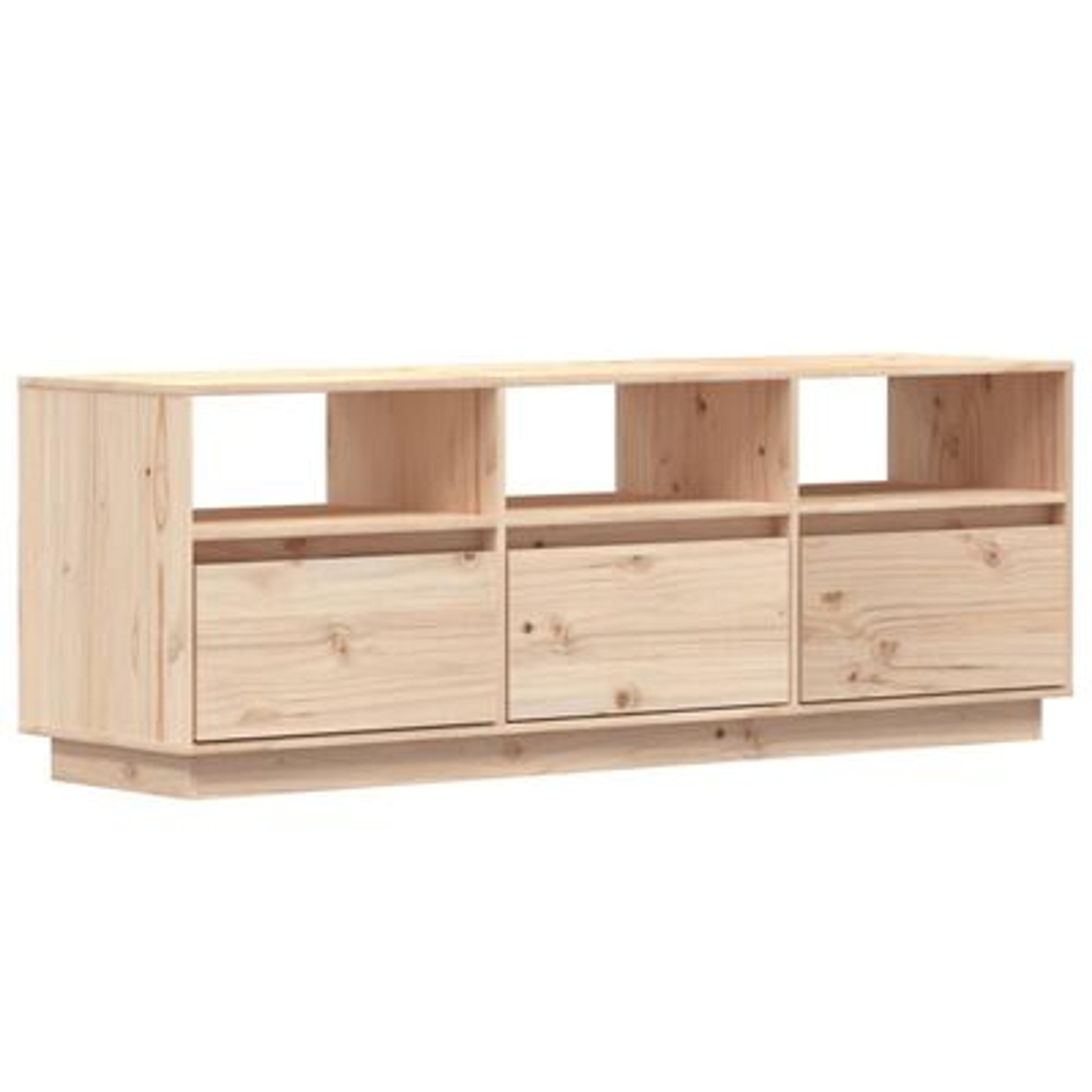 vidaXL TV Stand 55.1"x14.6"x19.7" Solid Wood Pine