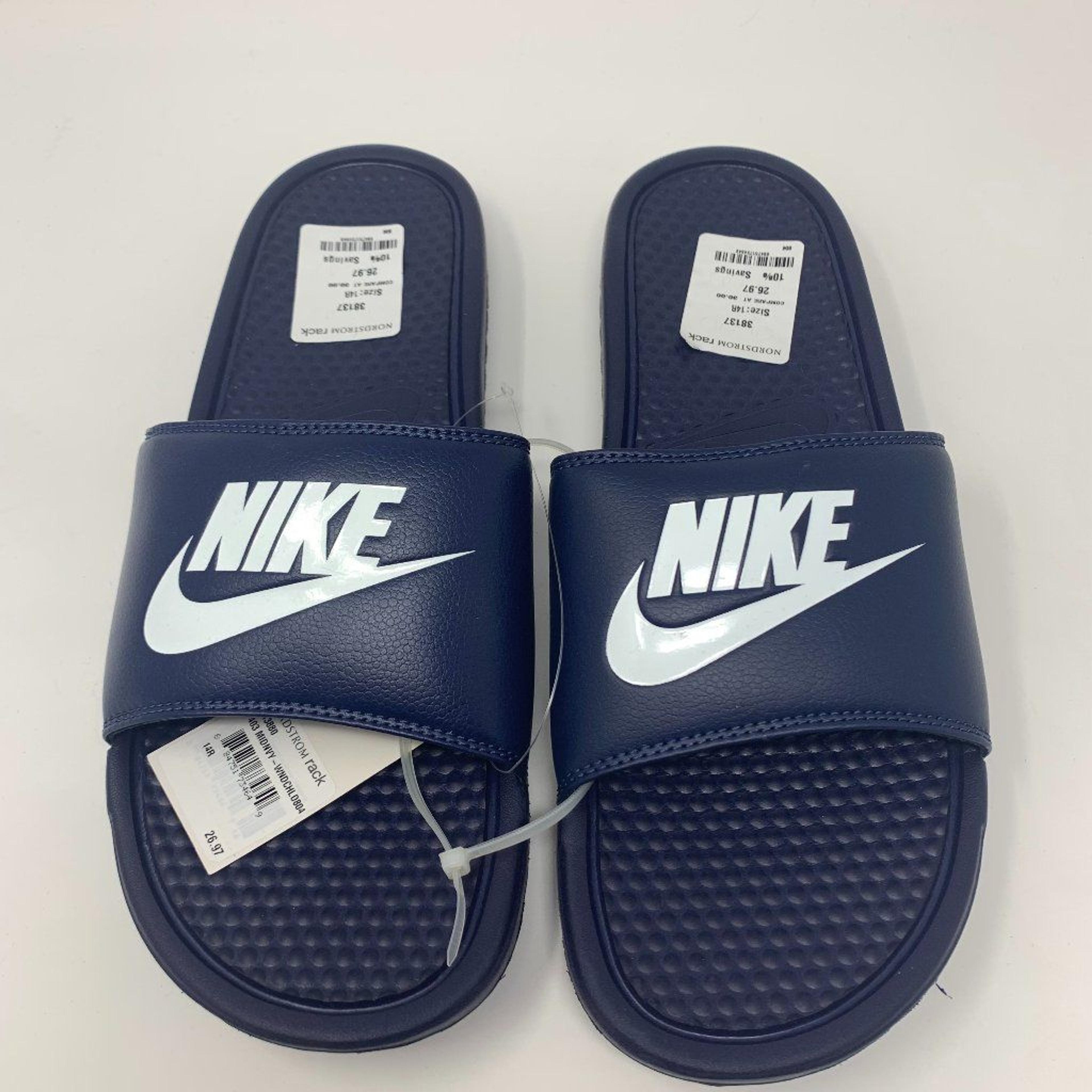 Nike Shoes | Nike Navy Blue Slides Size 14 Style F20bstar-W Nwb | Color: Blue | Size: 14