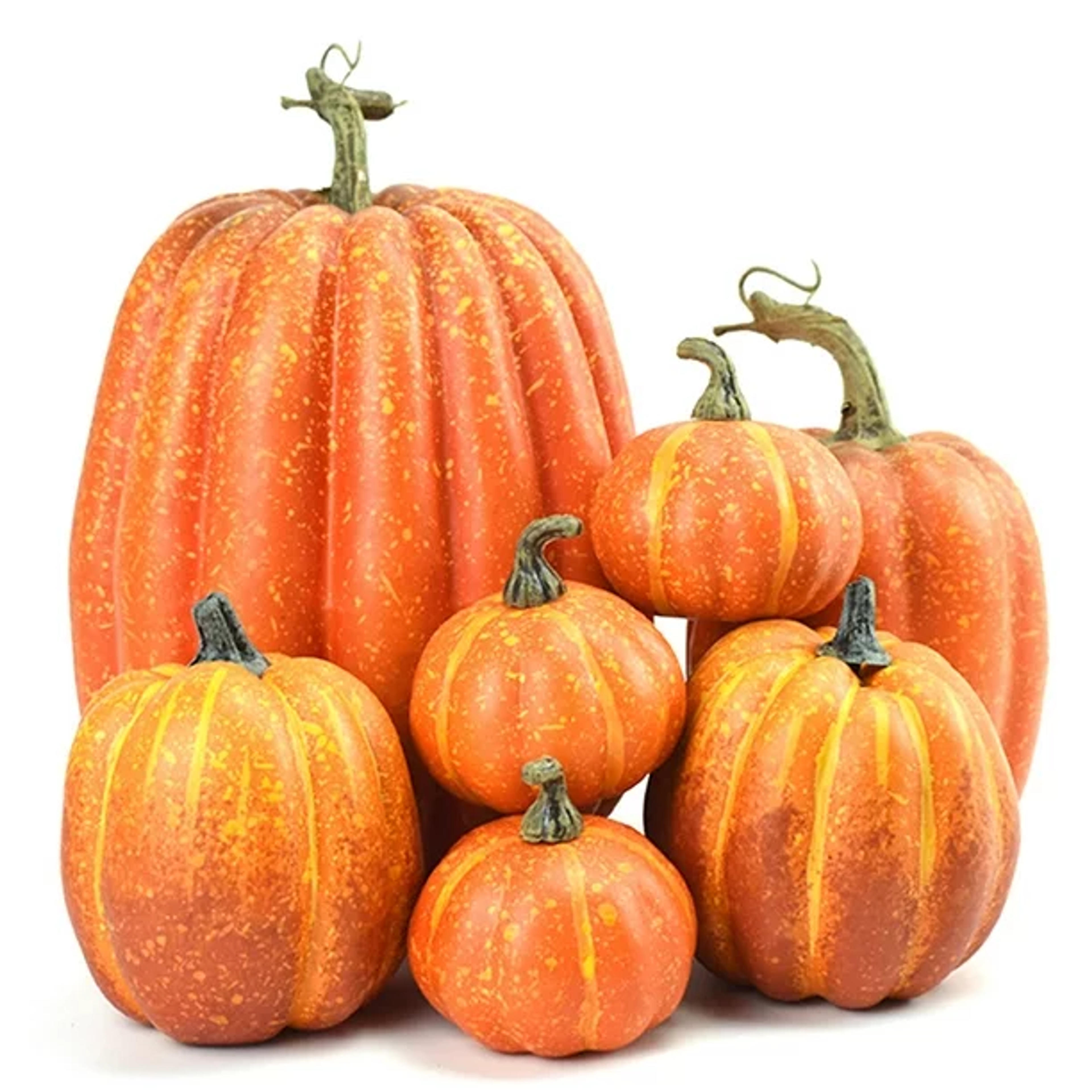 7Pcs Artificial Pumpkins for Decorating, Assorted Faux Pumpkin Cute Foam Pumpkins for Halloween Thanksgiving Party - Walmart.com