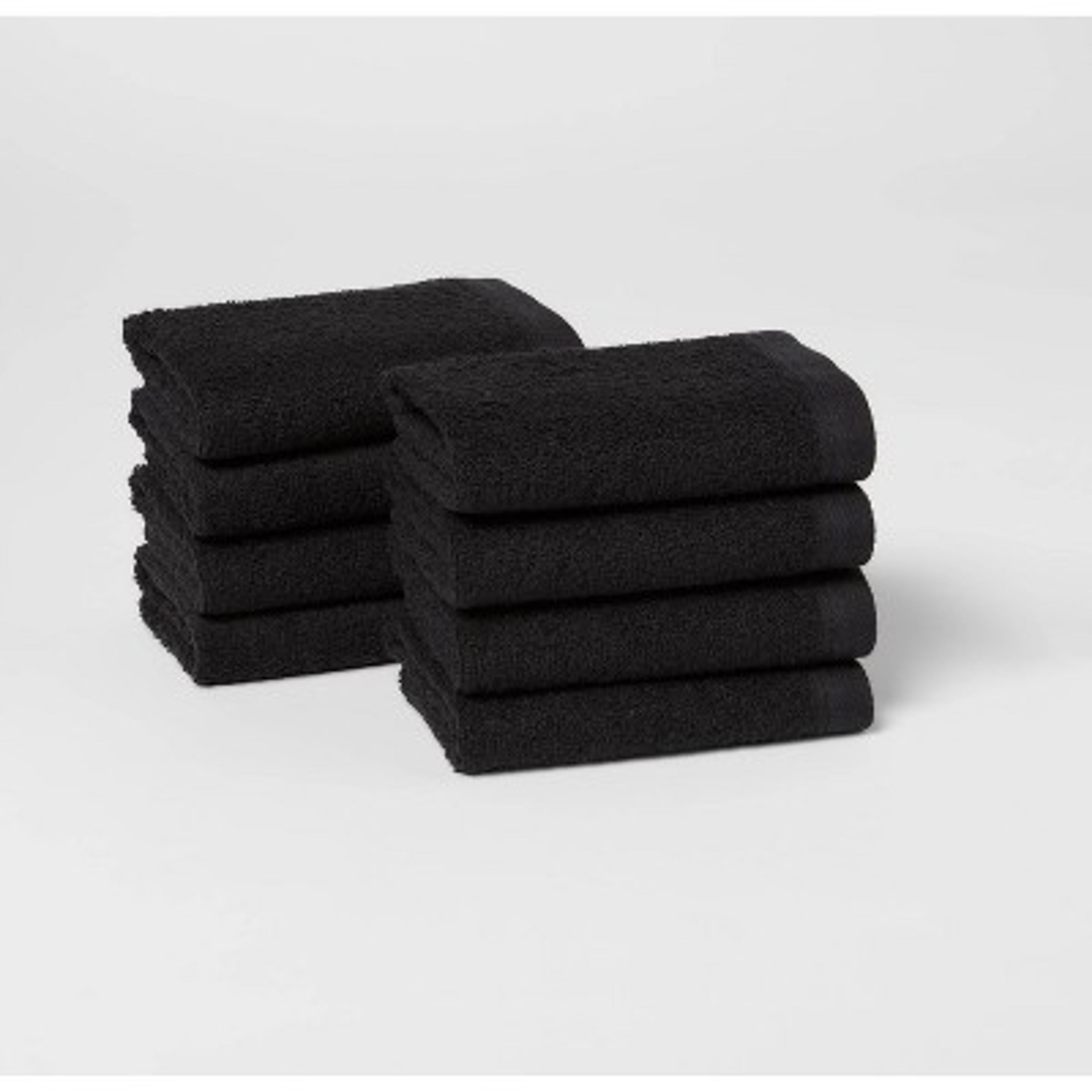 8pk Washcloth Set Black - Room Essentials&#8482;