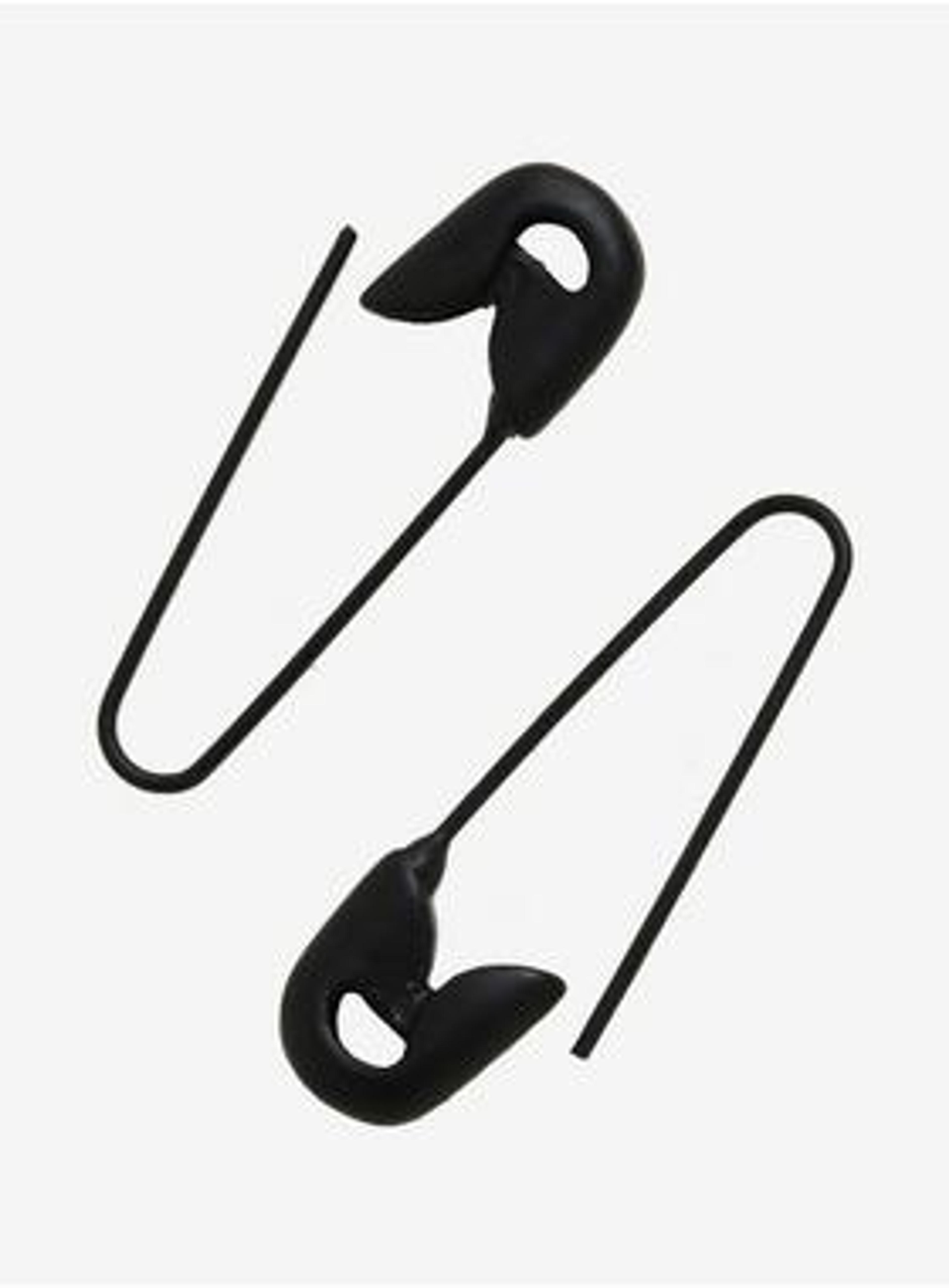 Black Safety Pin Earrings