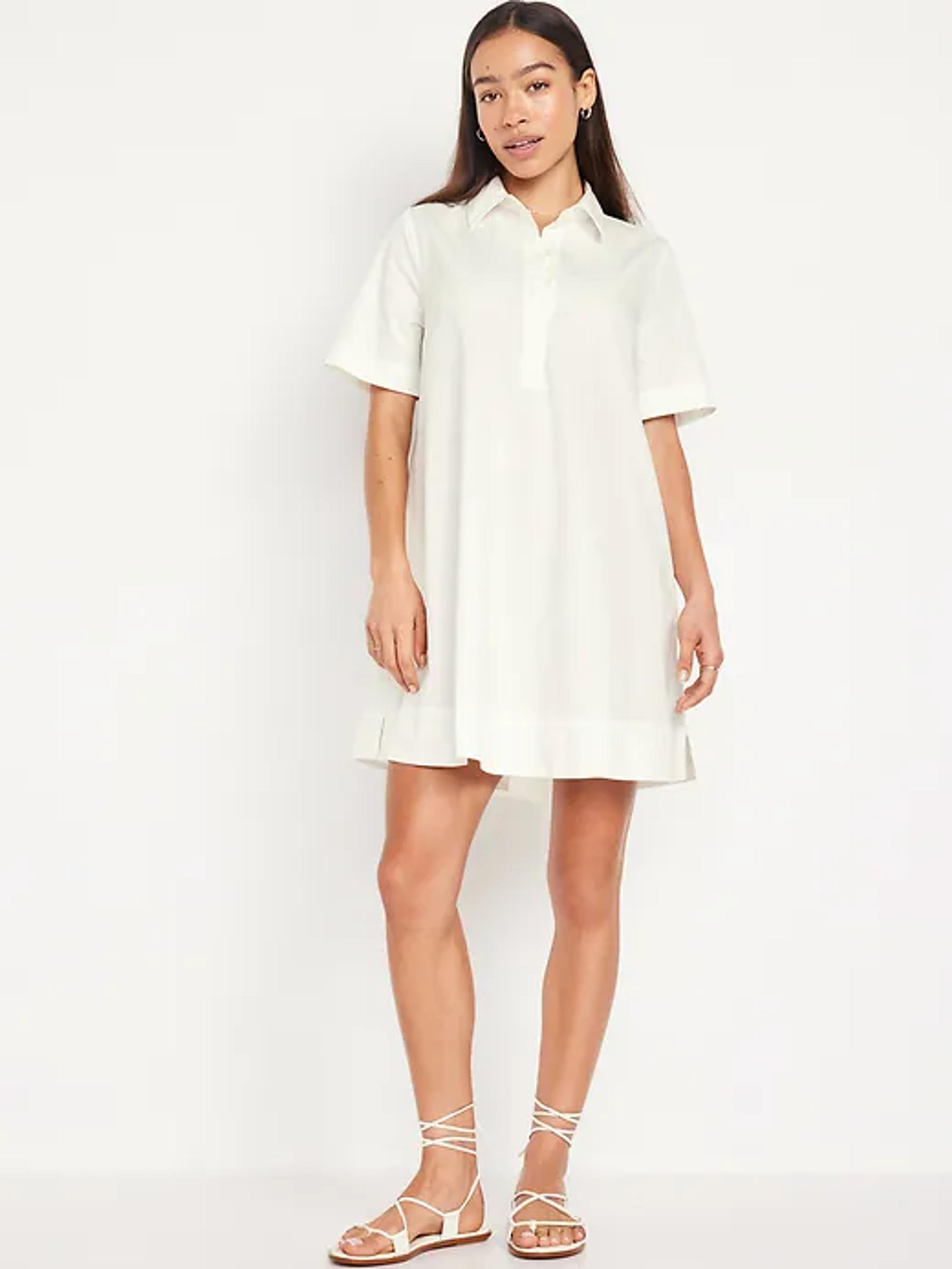 Short-Sleeve Mini Shirt Dress | Old Navy