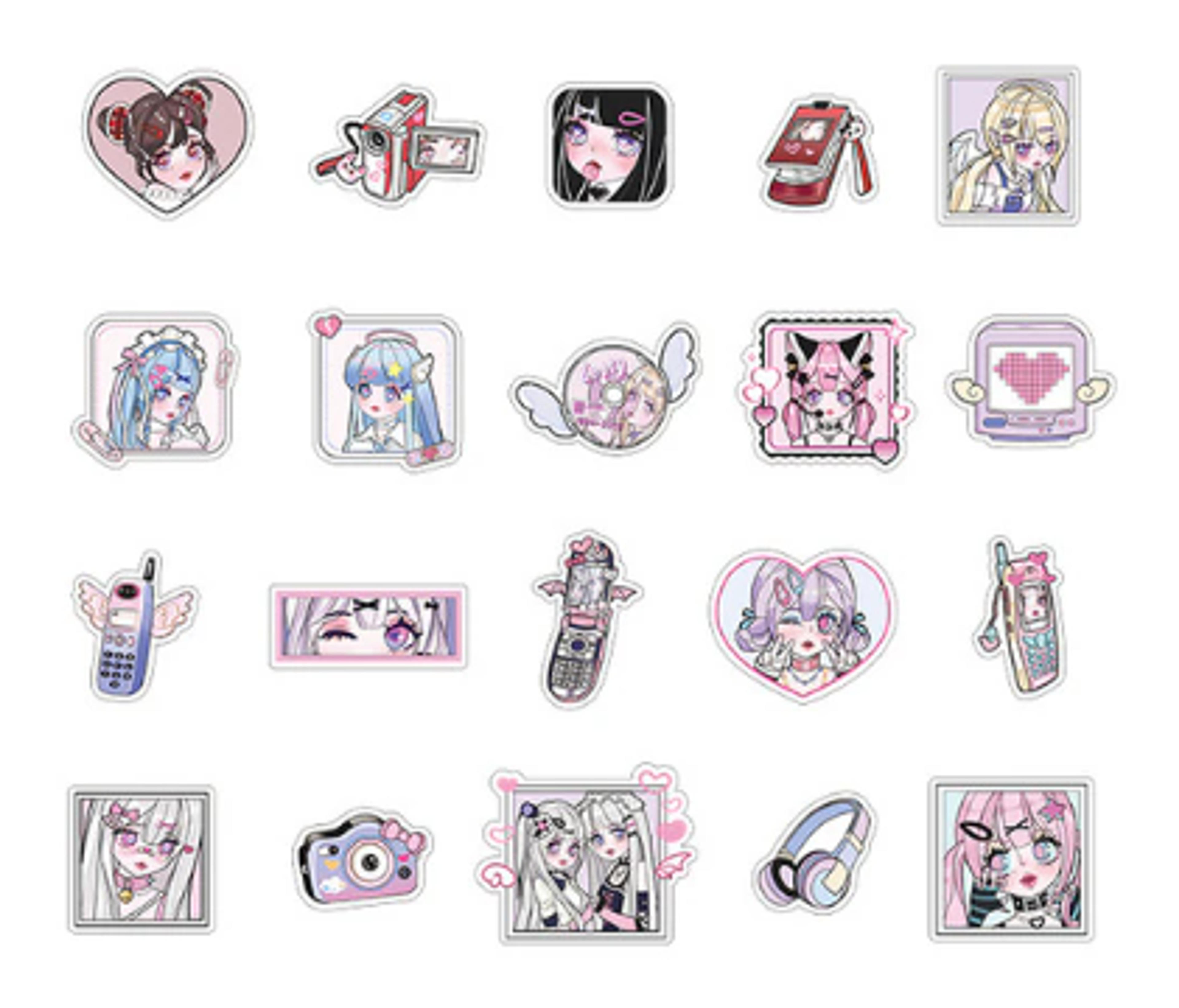 20psc\lot Kawaii Stickers Set "Rhapsody Girls" (color: qianxizhinian)