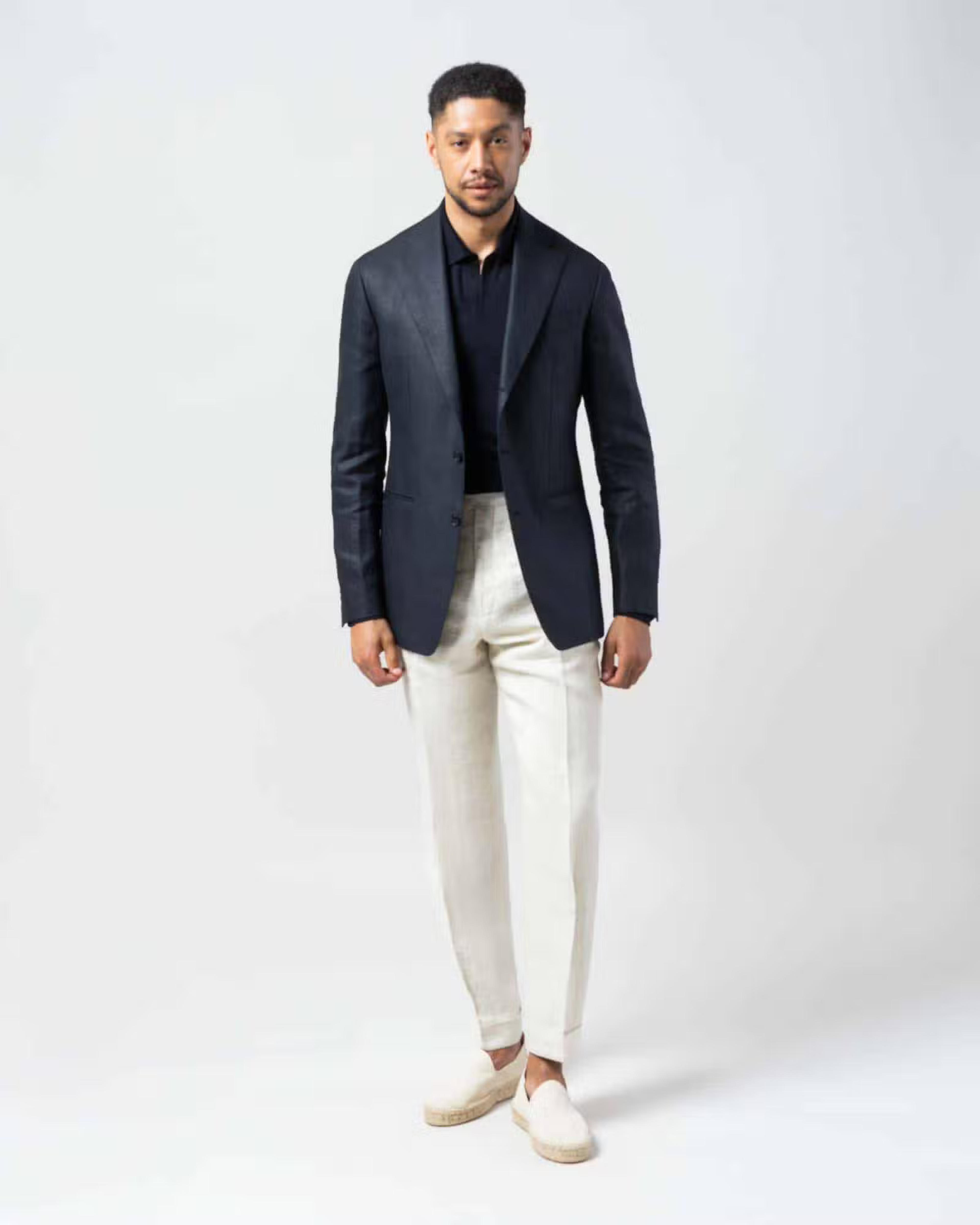 Linen Midnight Blue Jacket | $759