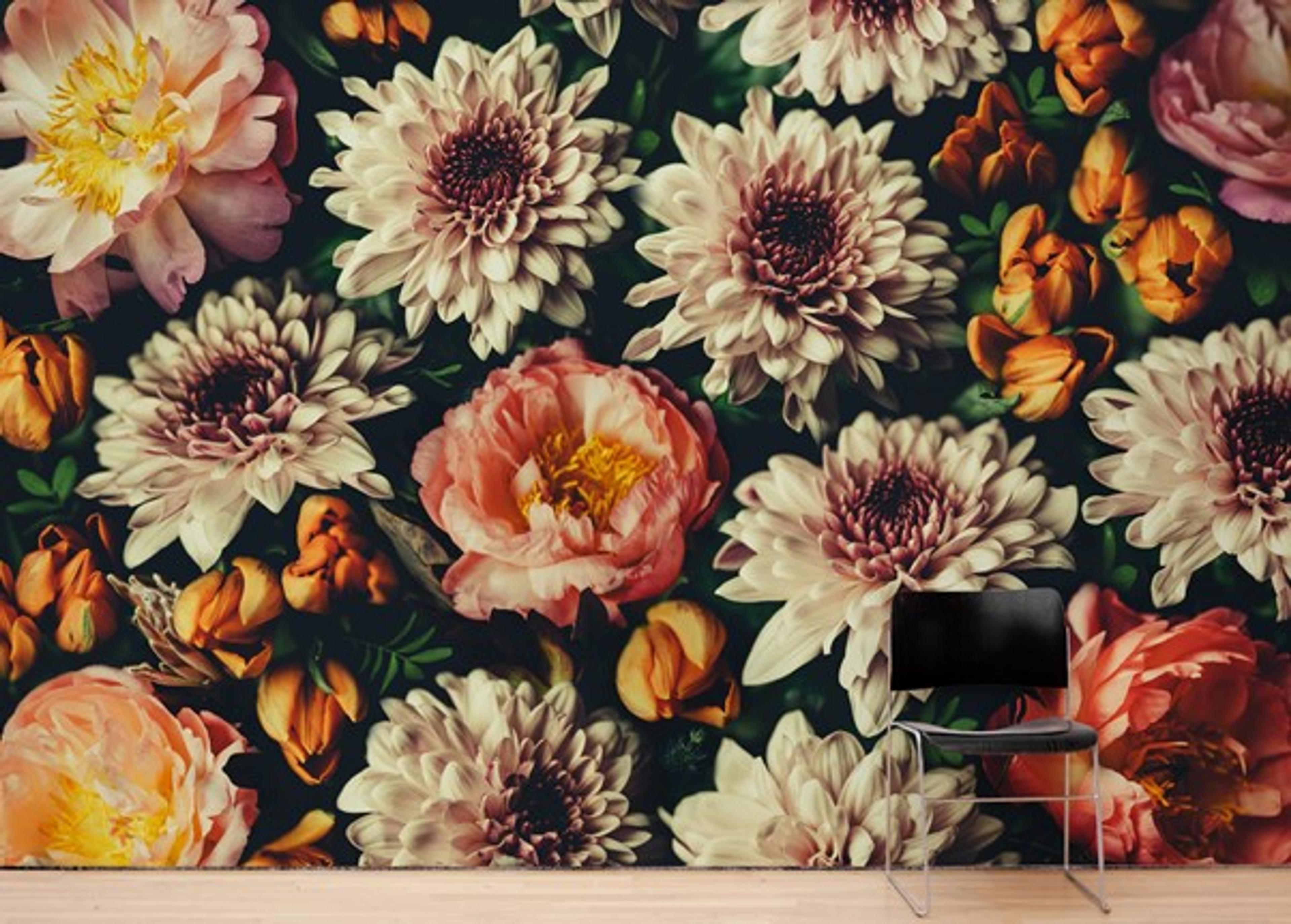 Flower Wallpaper for Living Room 