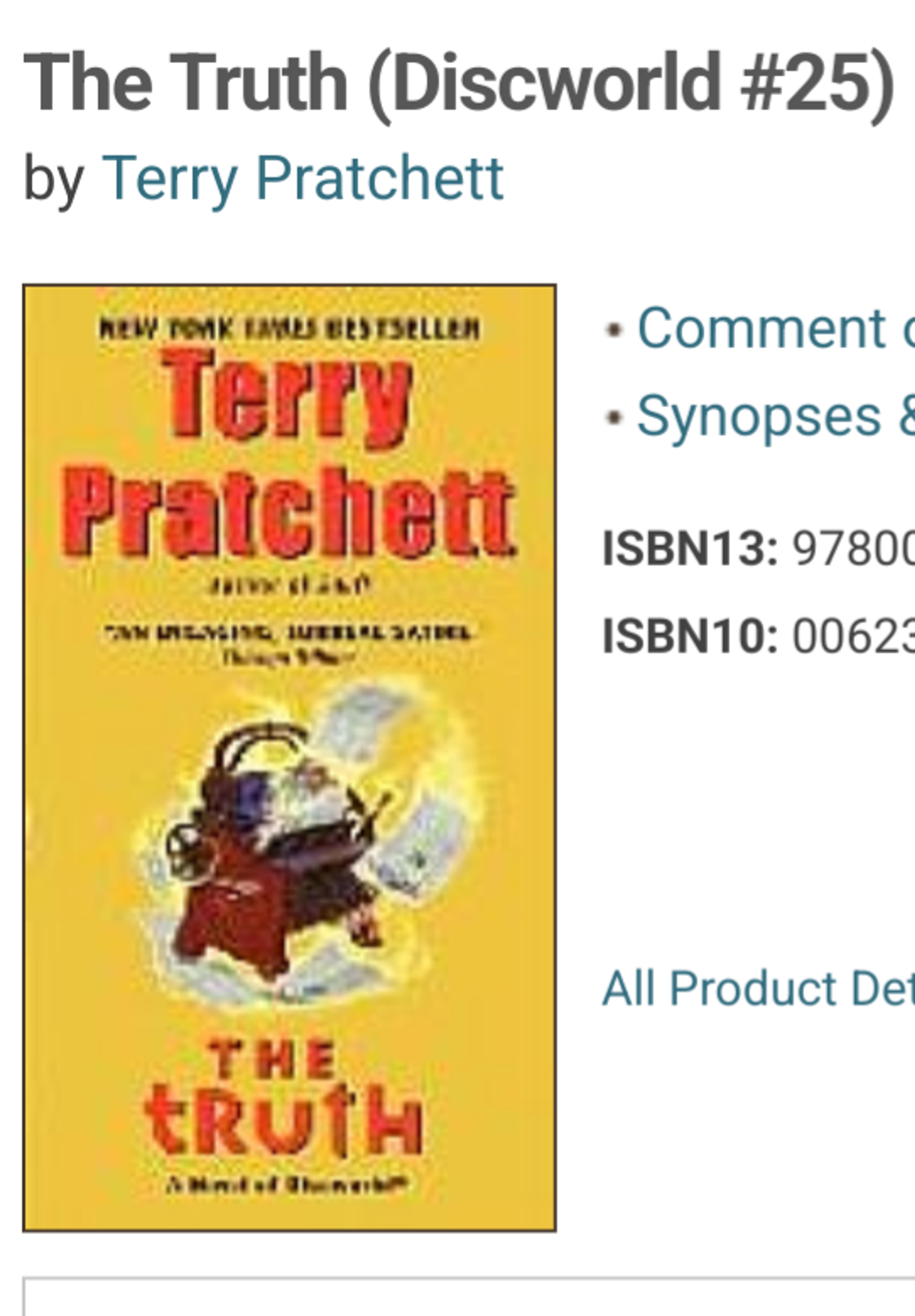 The Truth by Terry Pratchett 