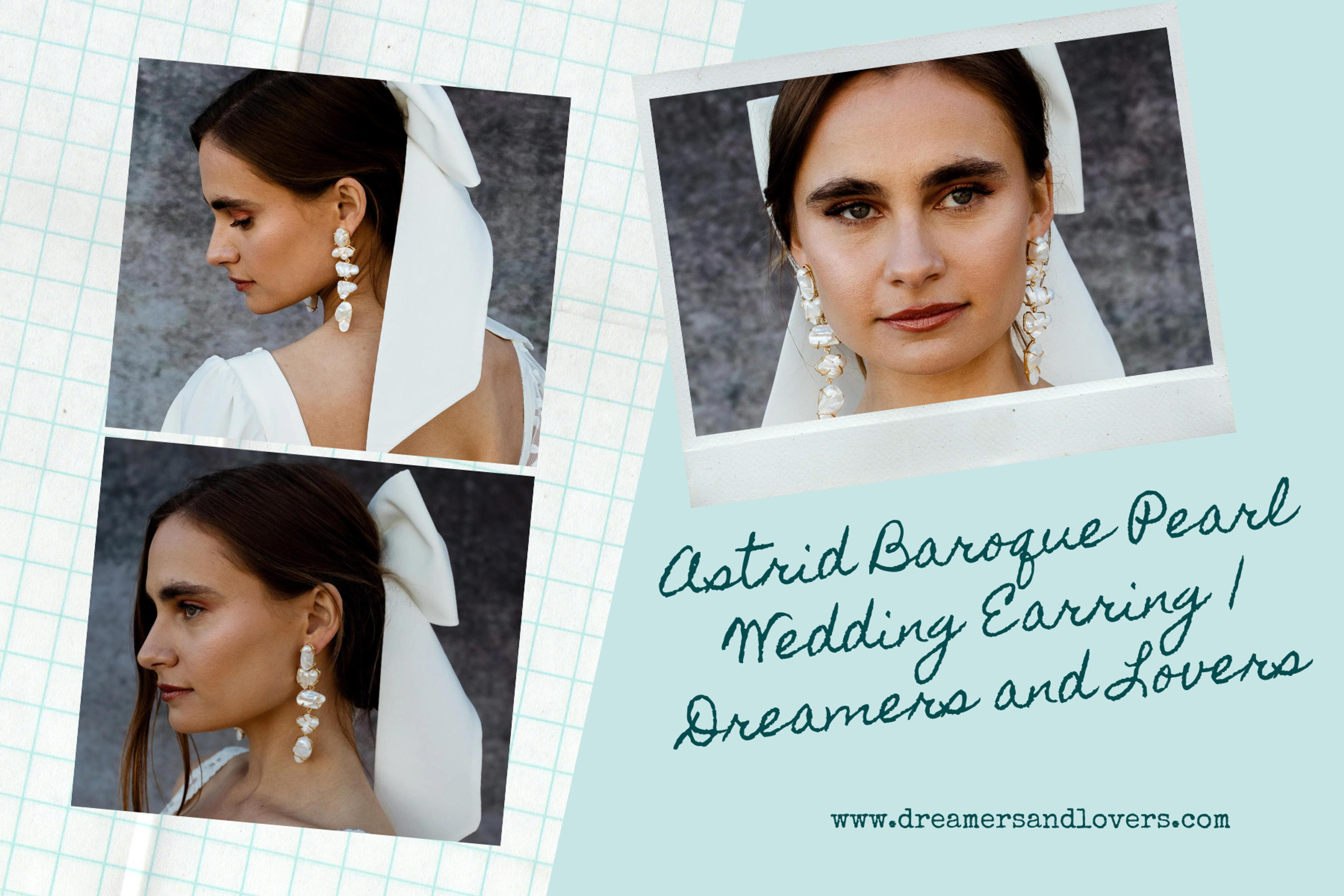 Astrid Baroque Pearl Wedding Earring | Dreamers and Lovers