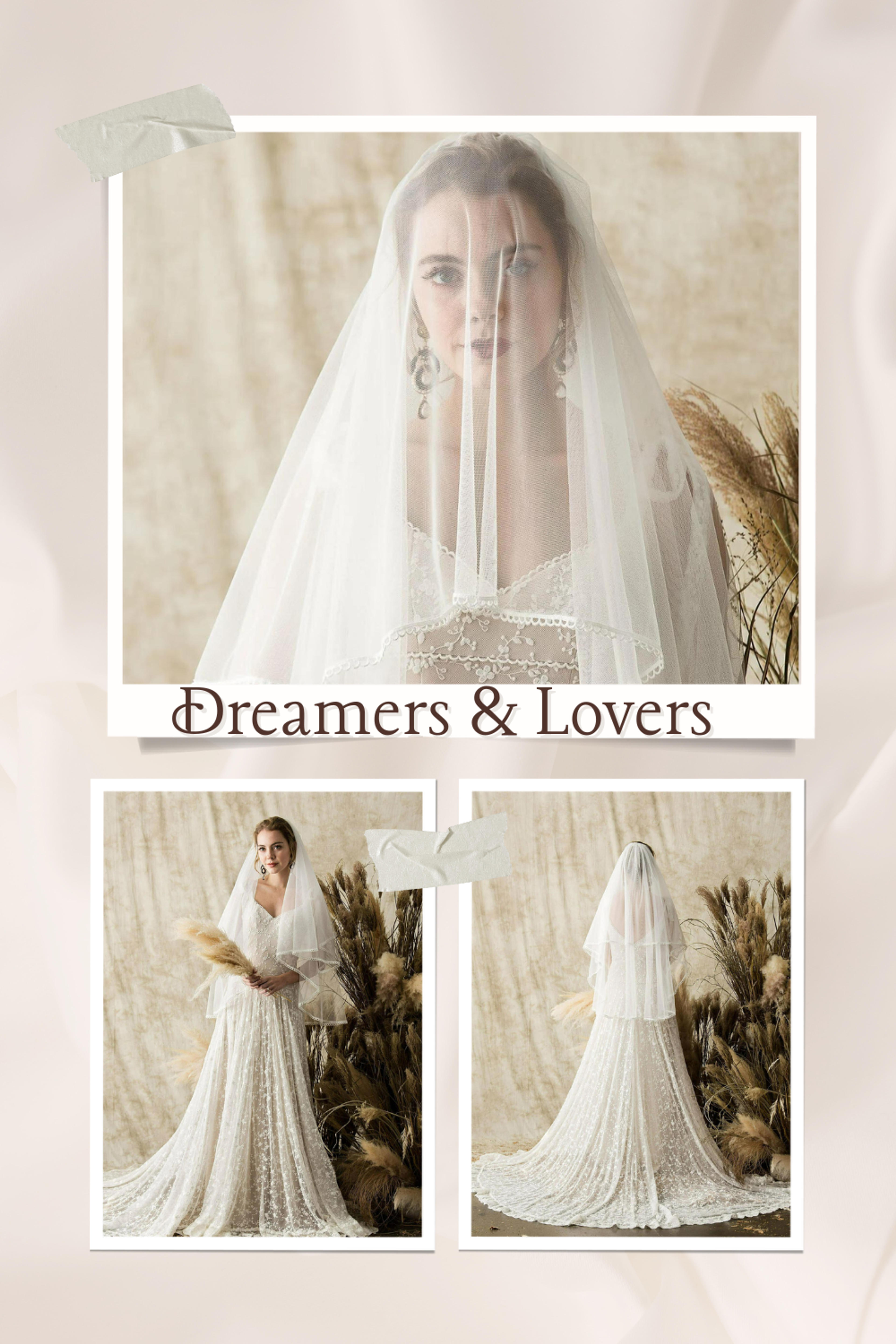 Megan Tulle Veil - Fingertip Length | Dreamers and Lovers