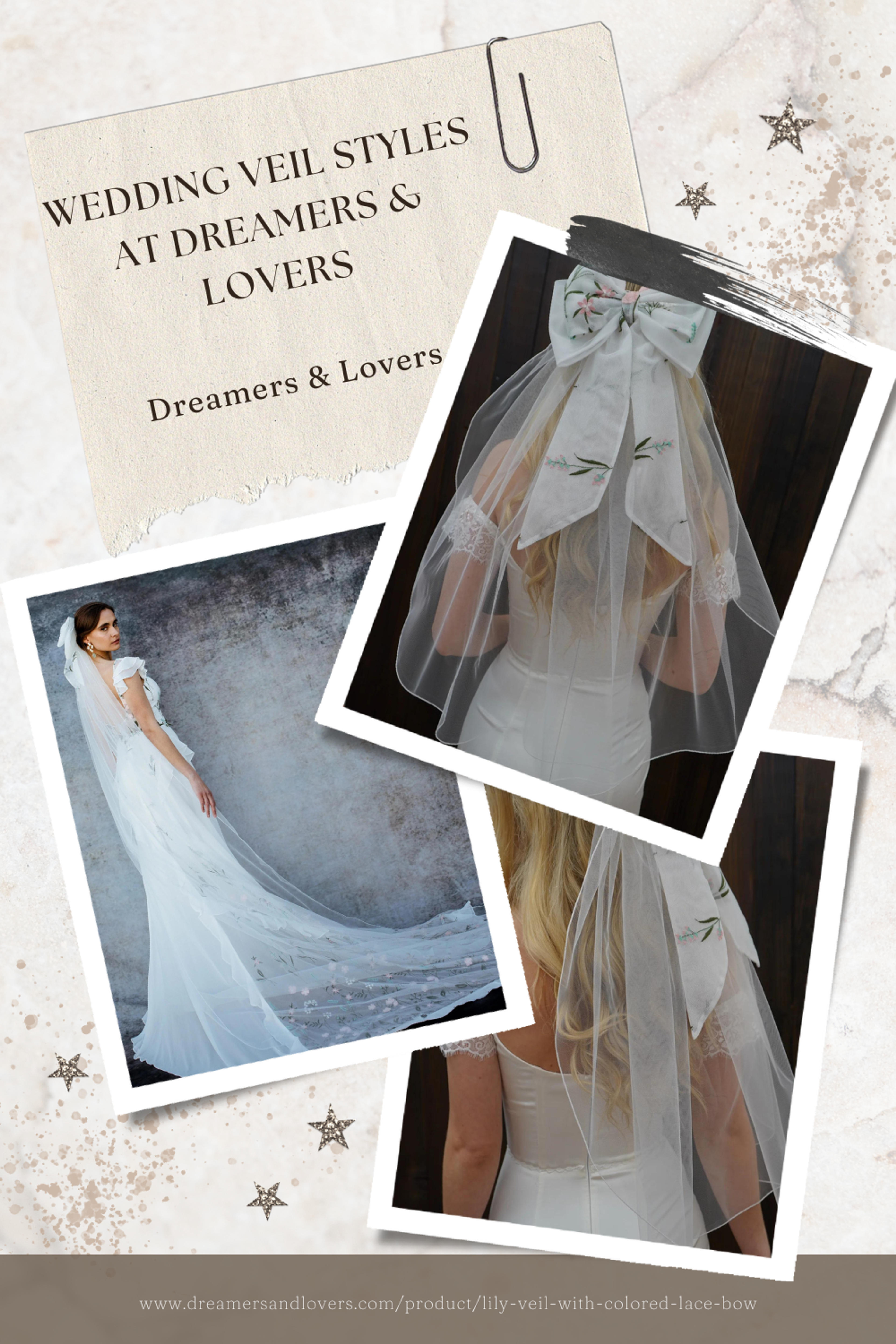 Lily Veil with Colored Lace Bow | Dreamers and Lovers