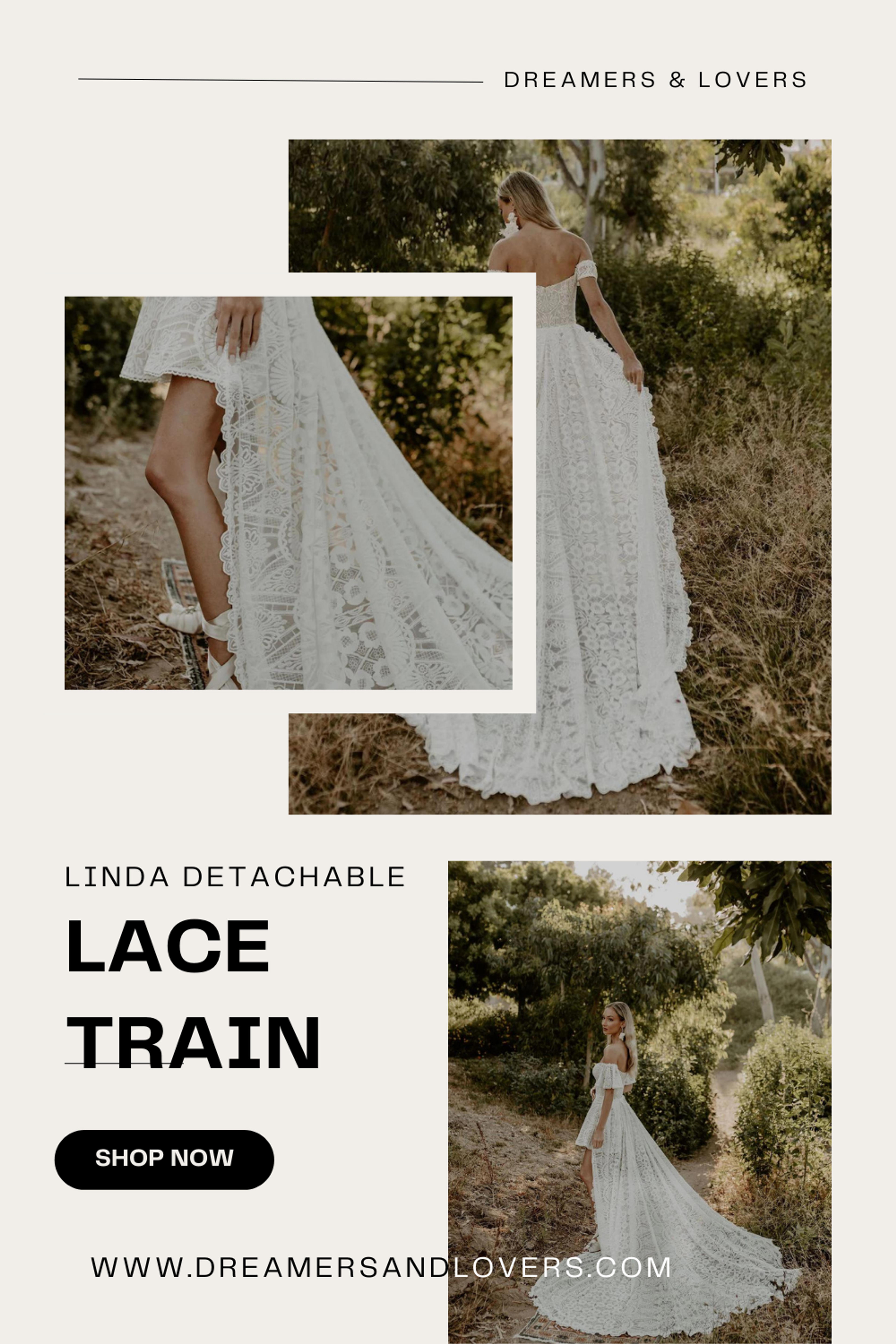 Linda Detachable Lace Train | Dreamers and Lovers