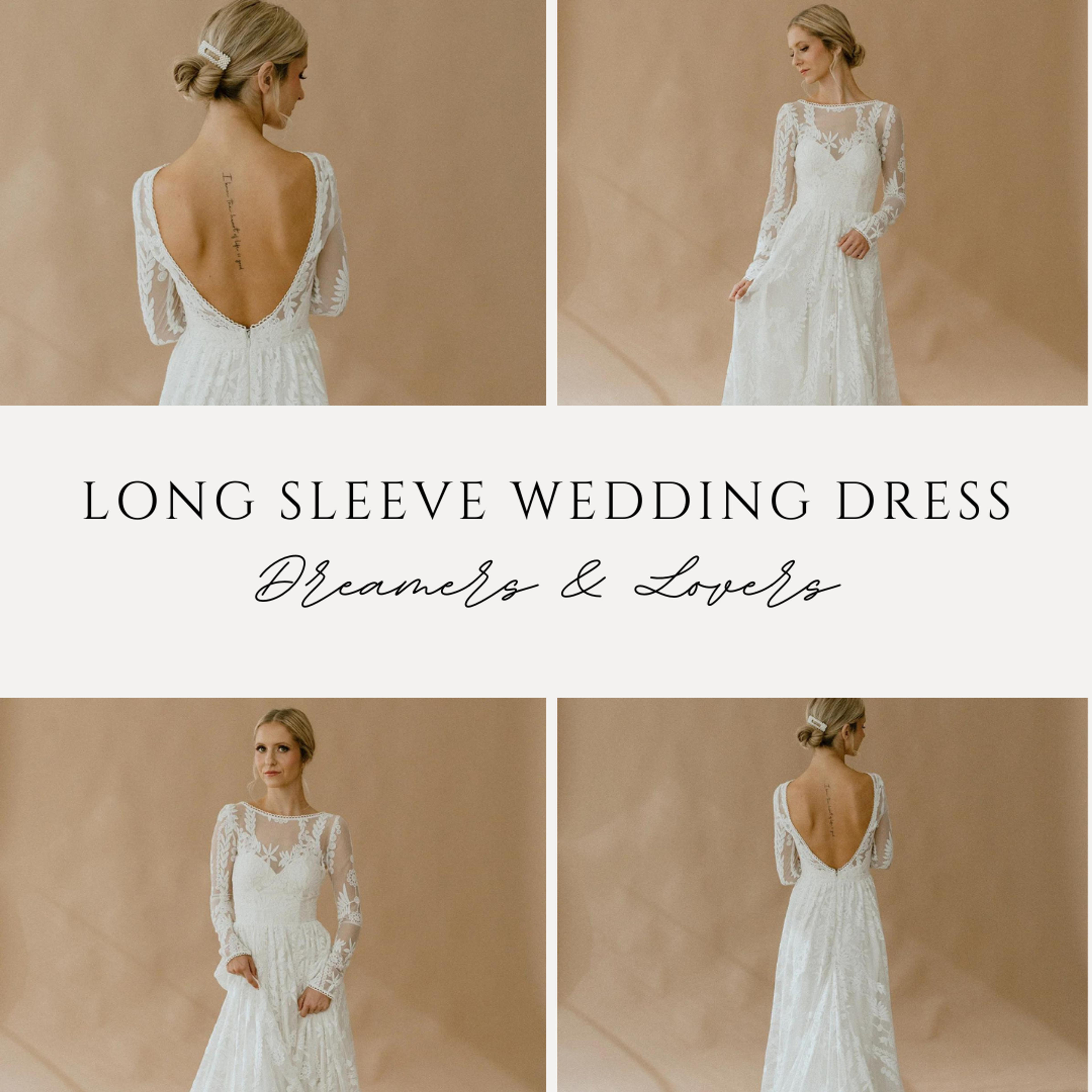 Simone Flowy Lace Wedding Dress | Dreamers and Lovers