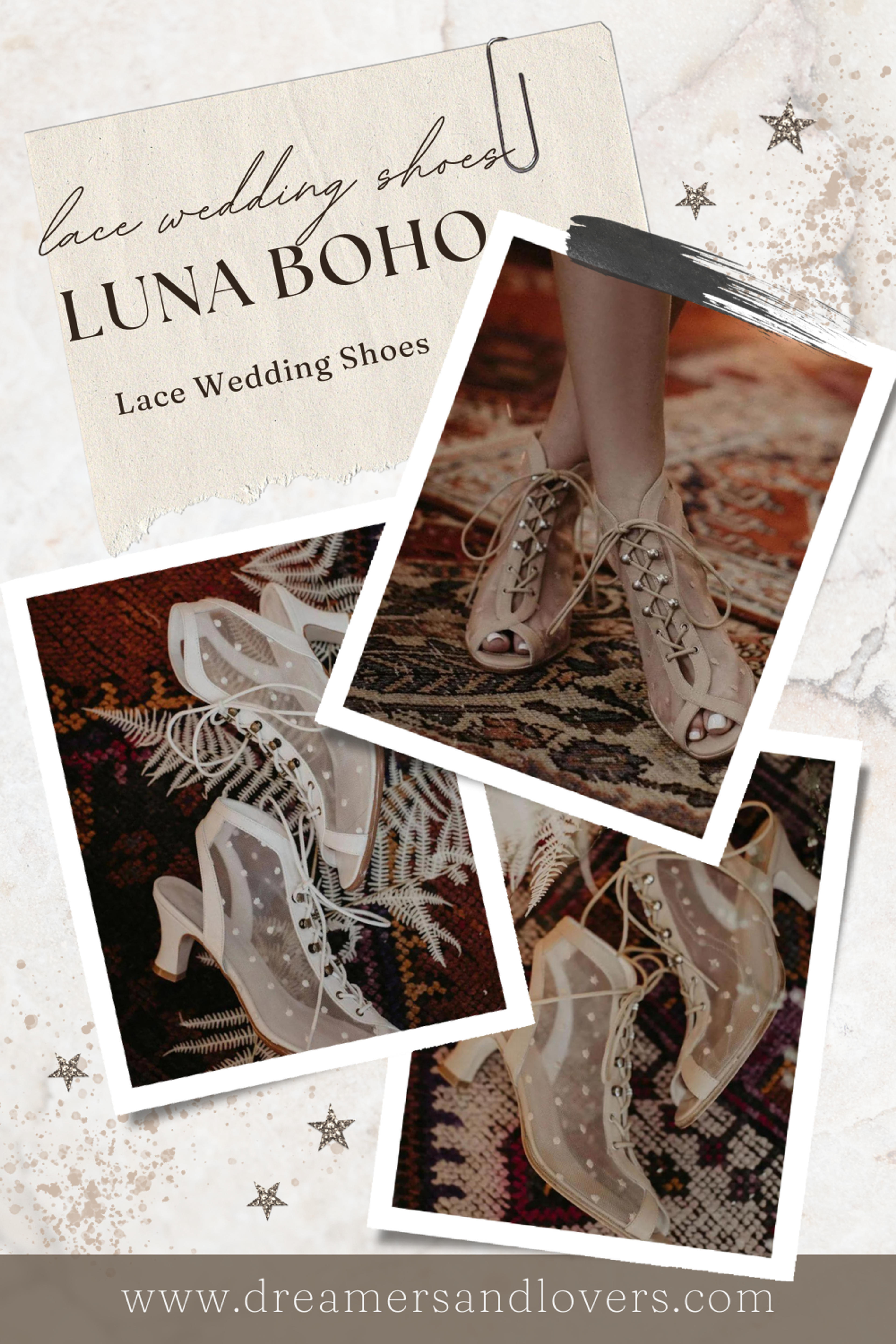Luna Lace Boho Wedding Shoes | Dreamers and Lovers