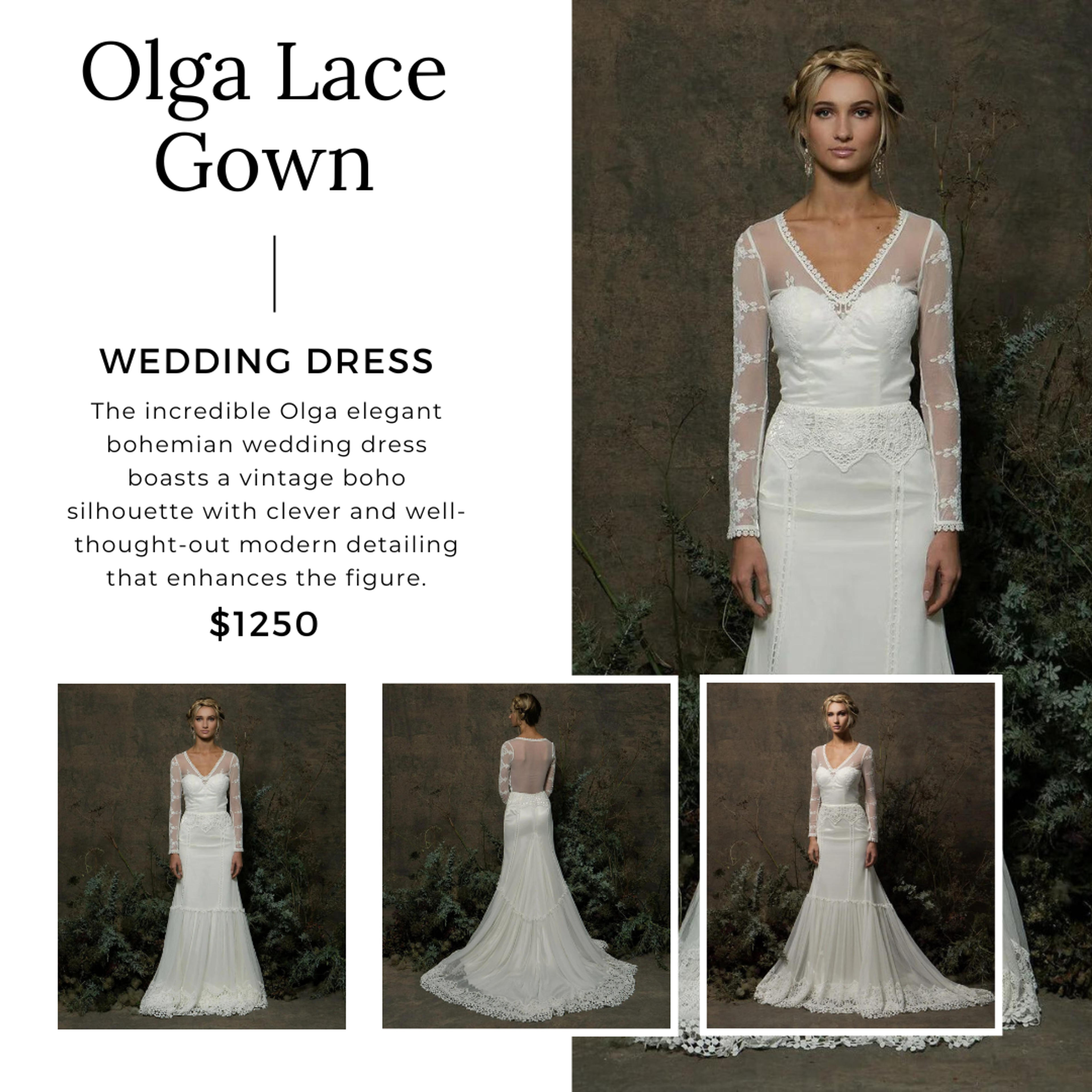 Olga Long Sleeve Lace Wedding Dress | Dreamers and Lovers