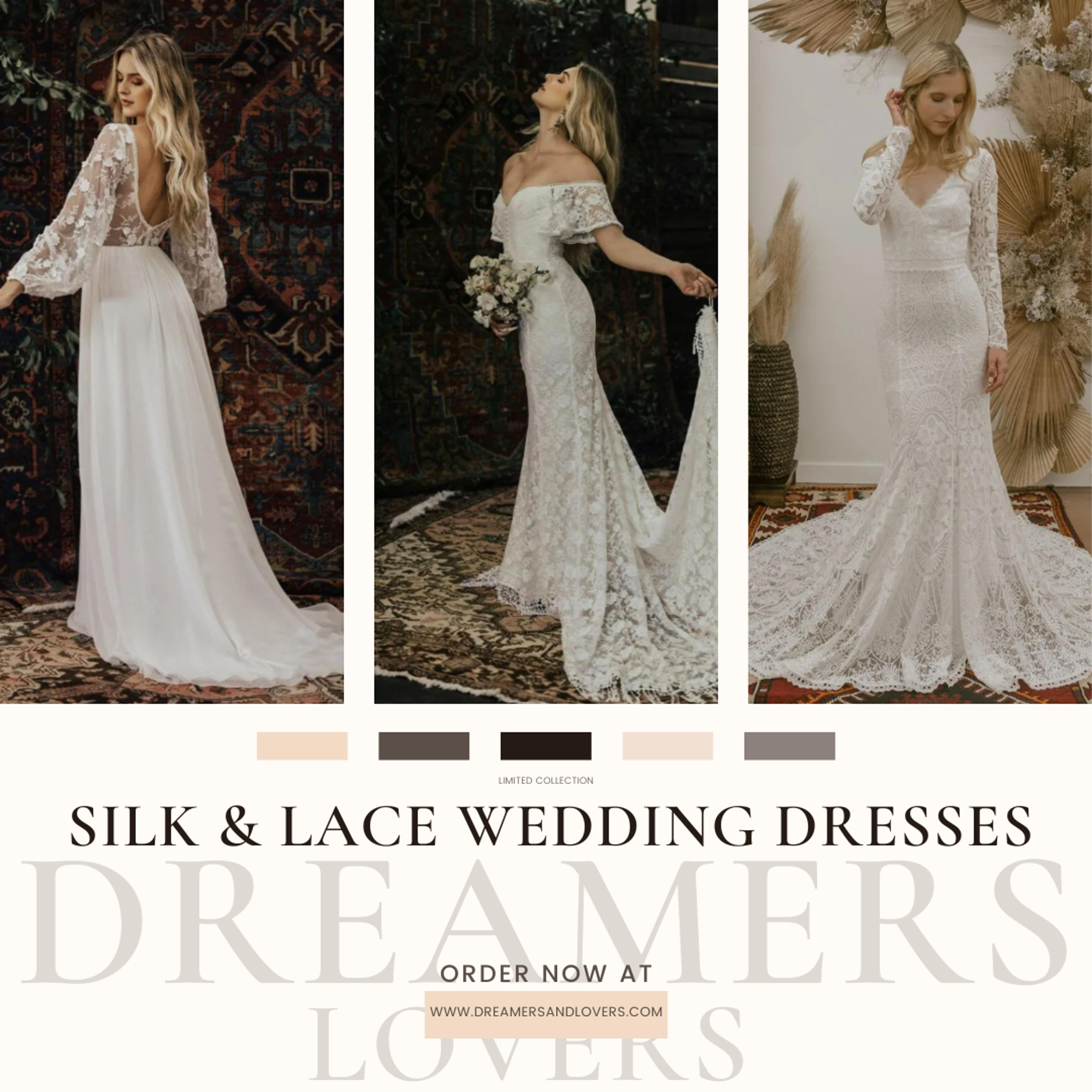 Silk and Laces Wedding Dress At Dreamers and Lovers
