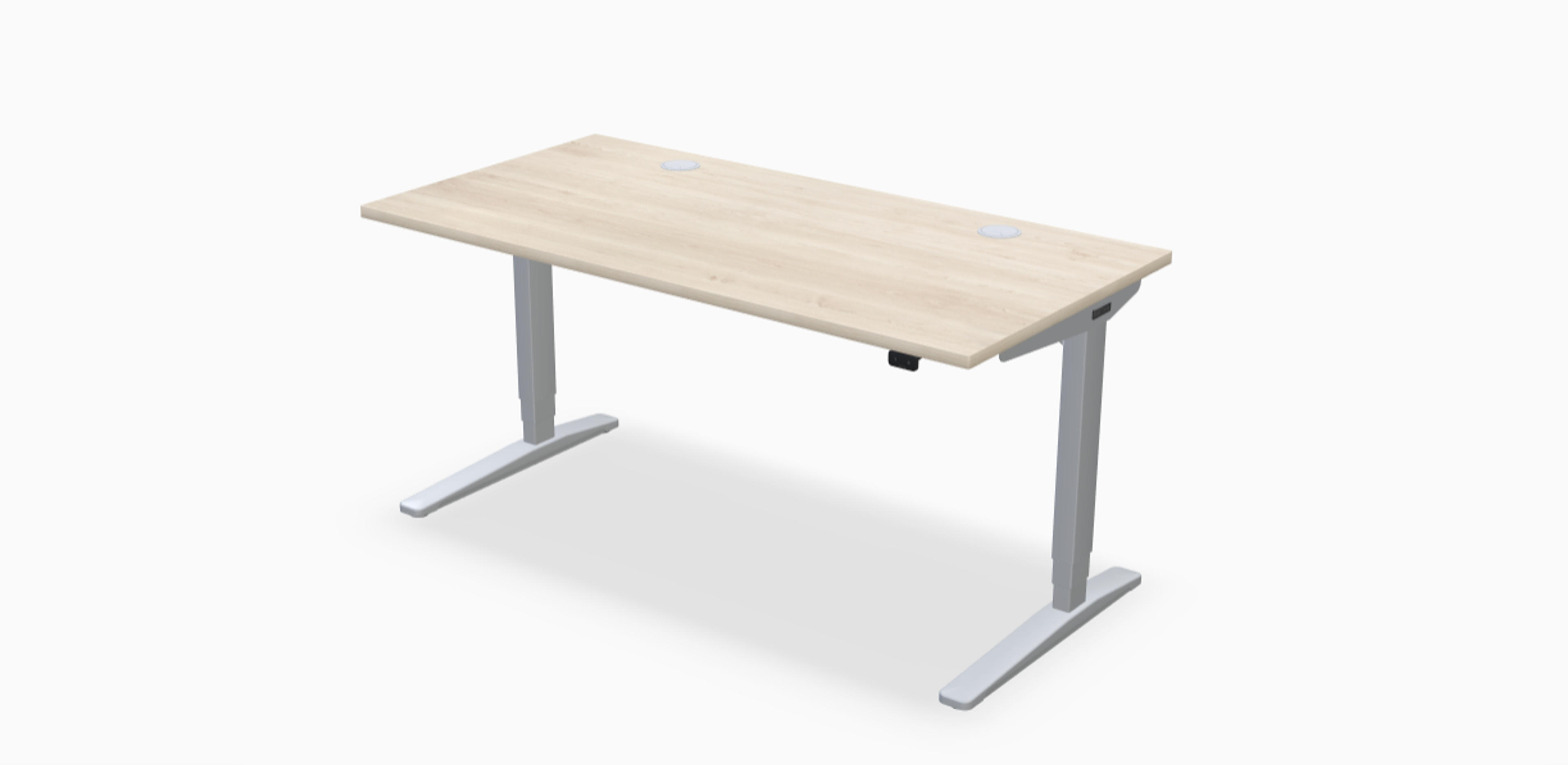 uplift desk maple laminate 60"x30" gray c frame