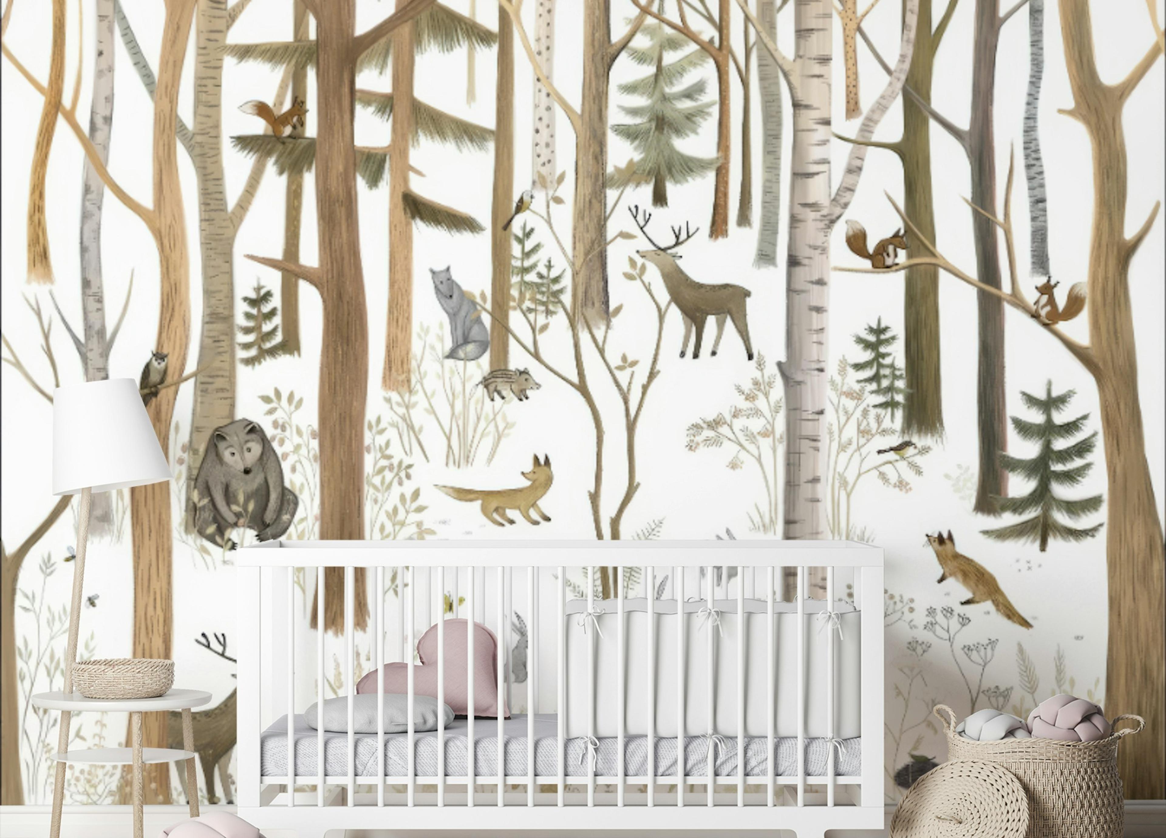 Woodland Forest Friends Wall Mural