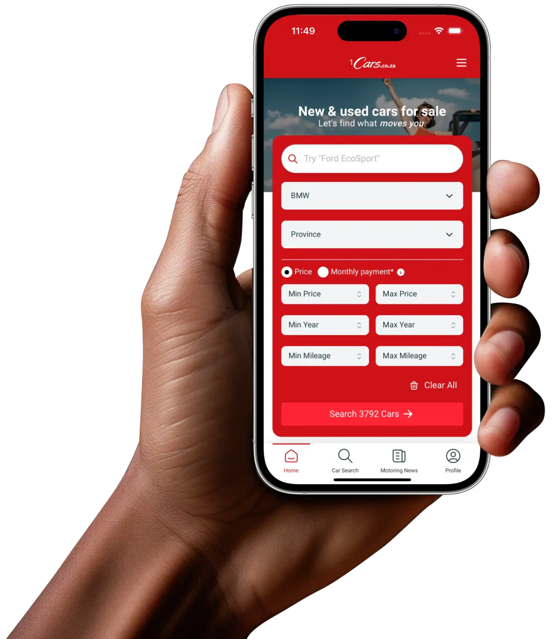 Download our app and enjoy the Cars.co.za experience from anywhere, at any time.