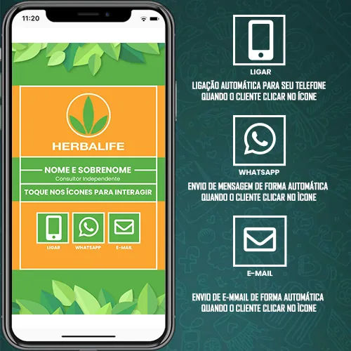 imagem do cartão de visita interativo consultor herbalife