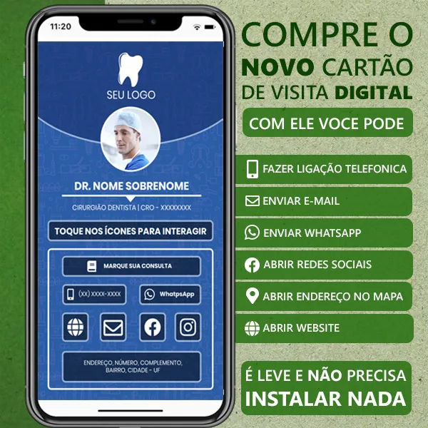 imagem do cartão digital dentista