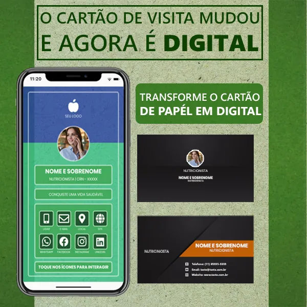 imagem do cartão de visita digital para nutricionista