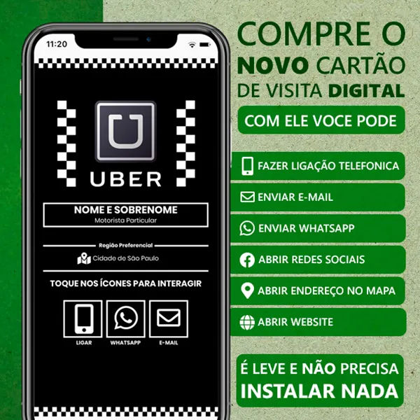 imagem do cartão digital uber