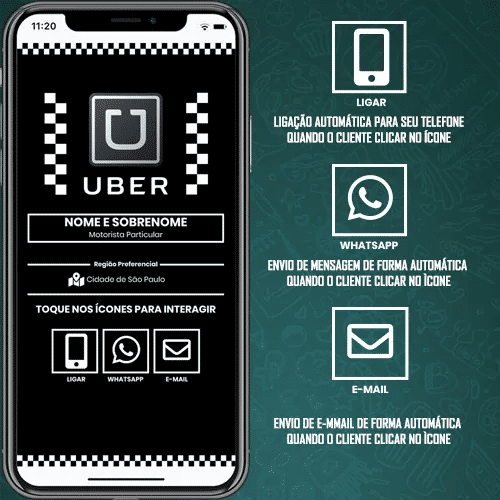 imagem do cartão de visita interativo uber