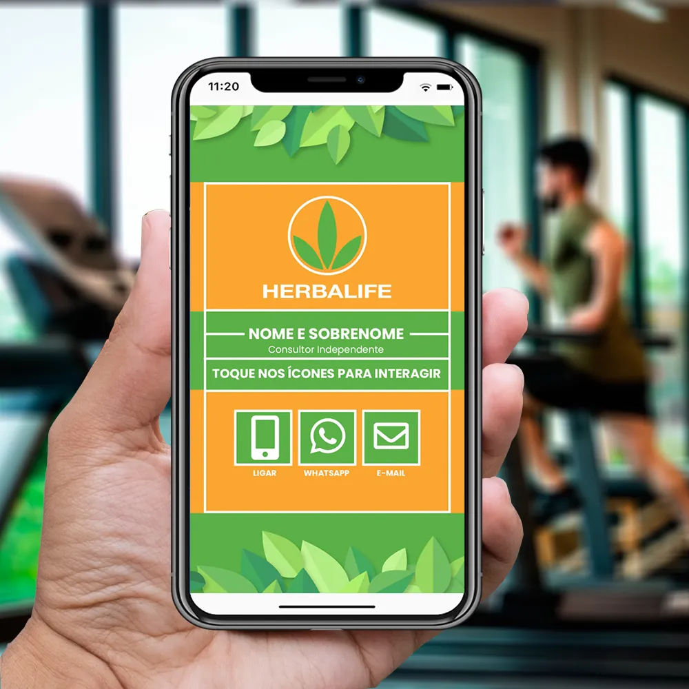 imagem do cartão de visita digital consultor herbalife