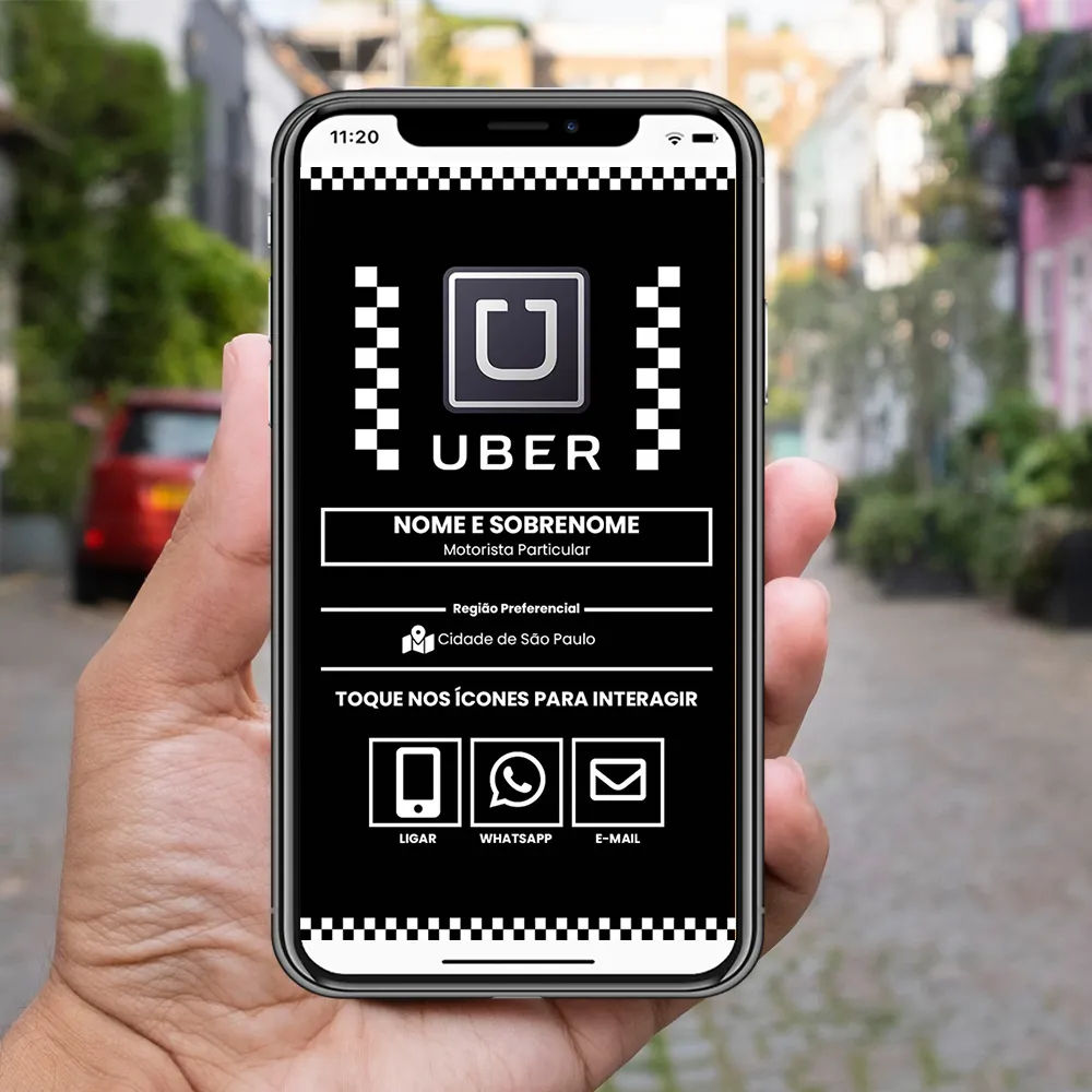 imagem do modelo de cartão digital uber