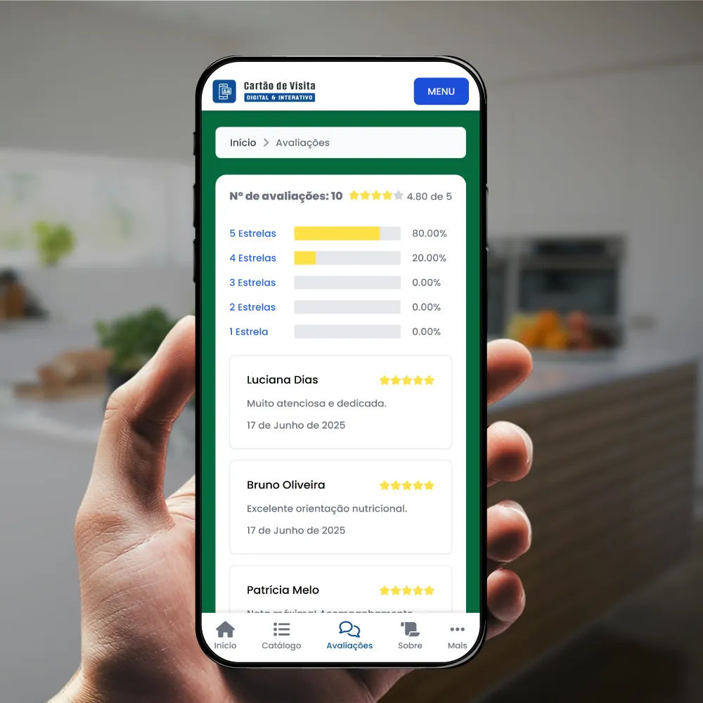 Imagem exibindo a tela de inicio do cartão de visita digital para advogado