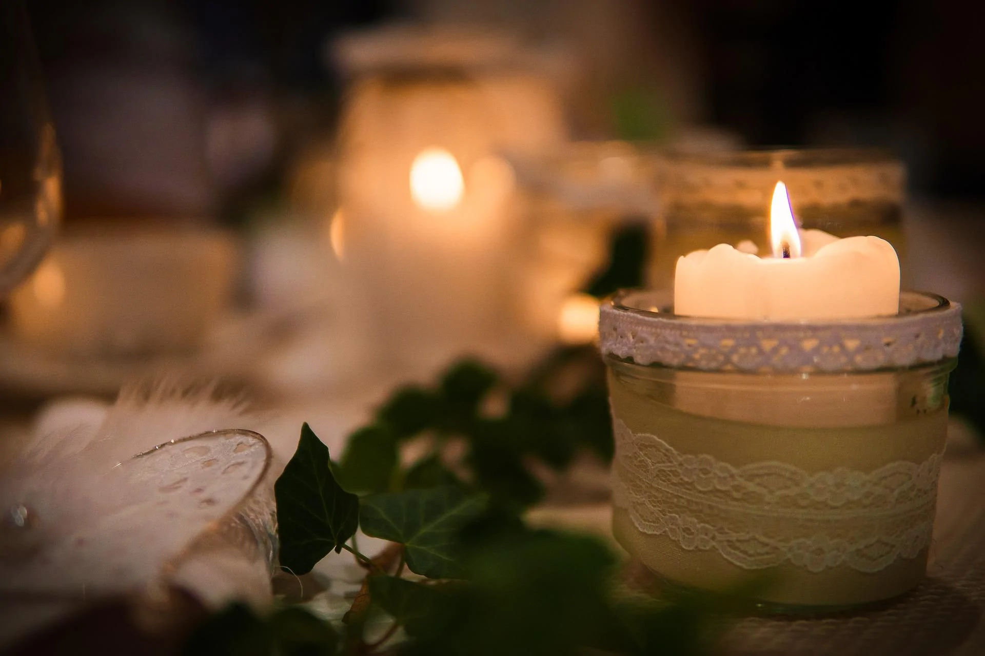 Mesa de Jantar de casamento a noite Mesa de jantar de casamento a noite com velas