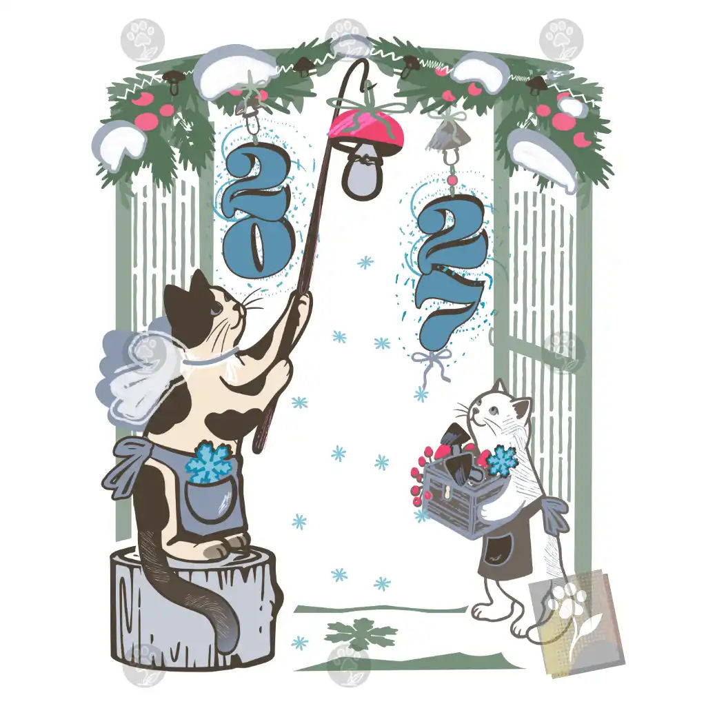 2027 New Year Cat Decorating — Wearable Art