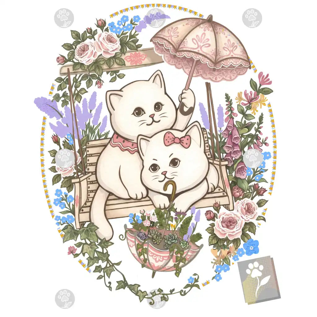 Oval Parasol Swing Kittens — Wearable Art